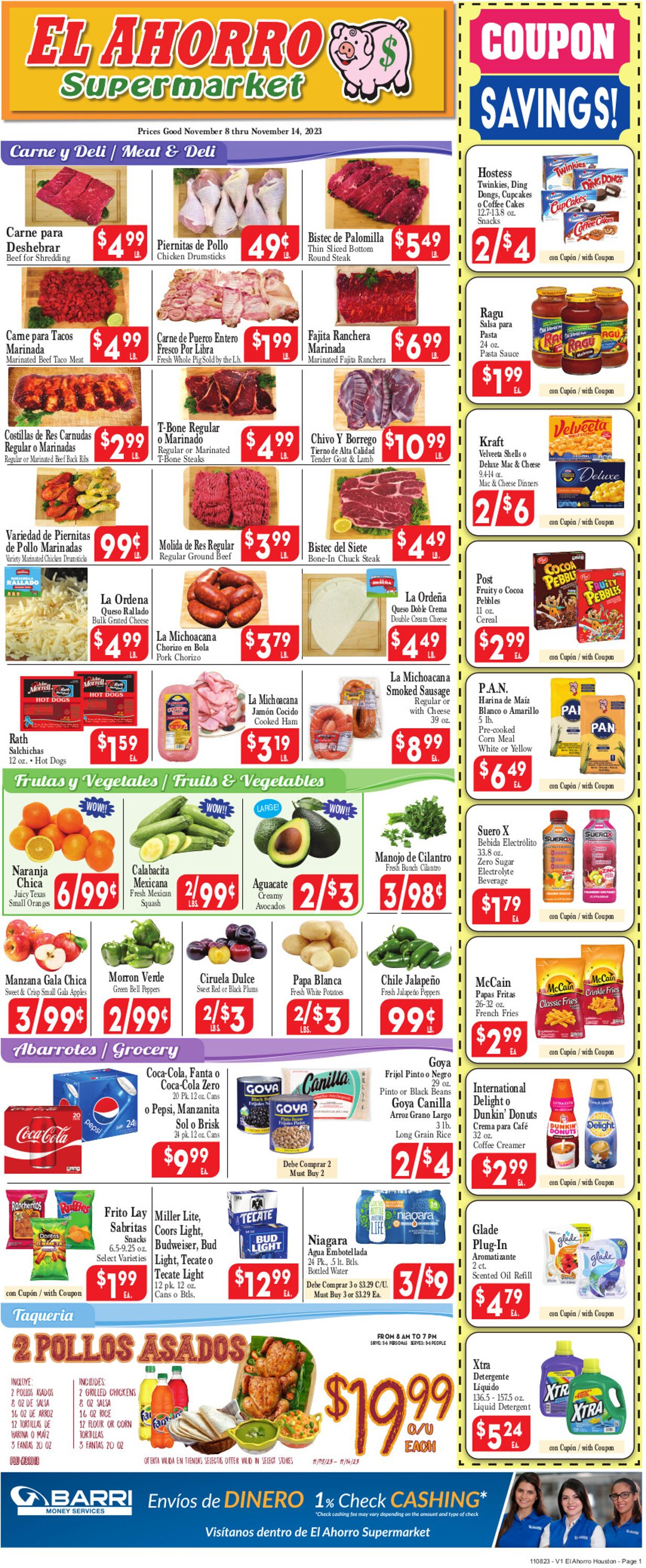 El Ahorro Supermarket Weekly Ad Circular - valid 11/08-11/15/2023