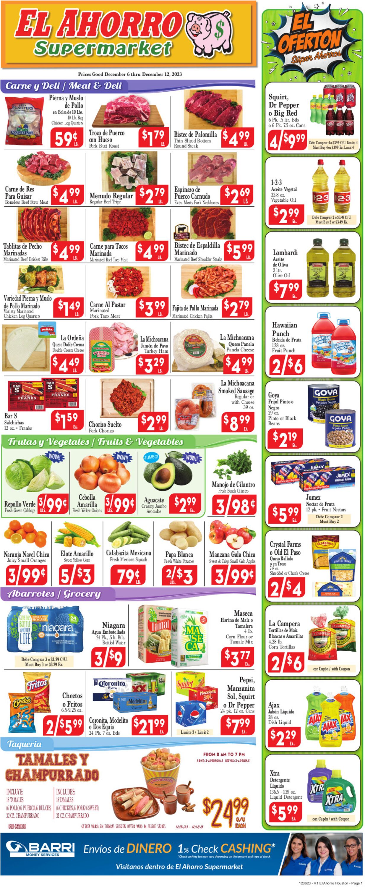 El Ahorro Supermarket Weekly Ad Circular - valid 12/06-12/13/2023