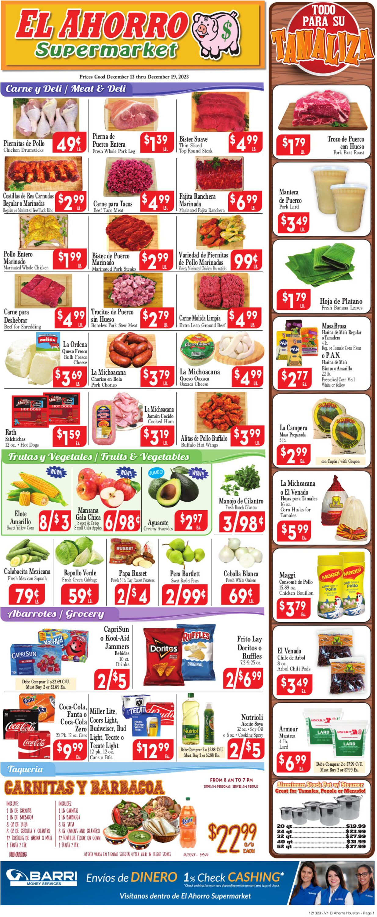 El Ahorro Supermarket Weekly Ad Circular - valid 12/13-12/20/2023