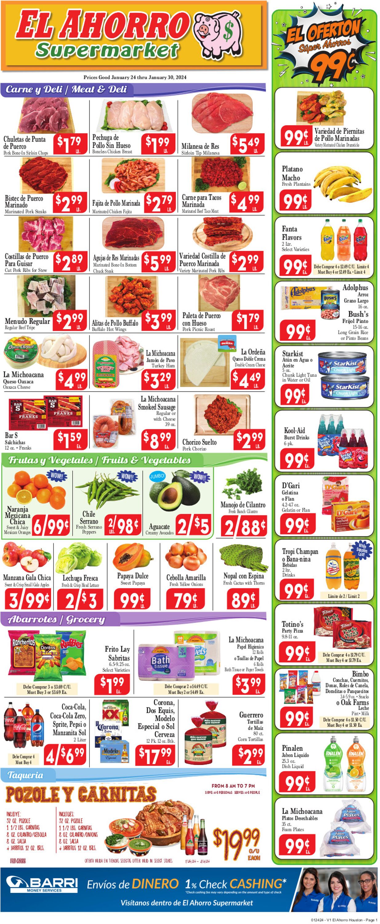 El Ahorro Supermarket Weekly Ad Circular - valid 01/24-01/31/2024