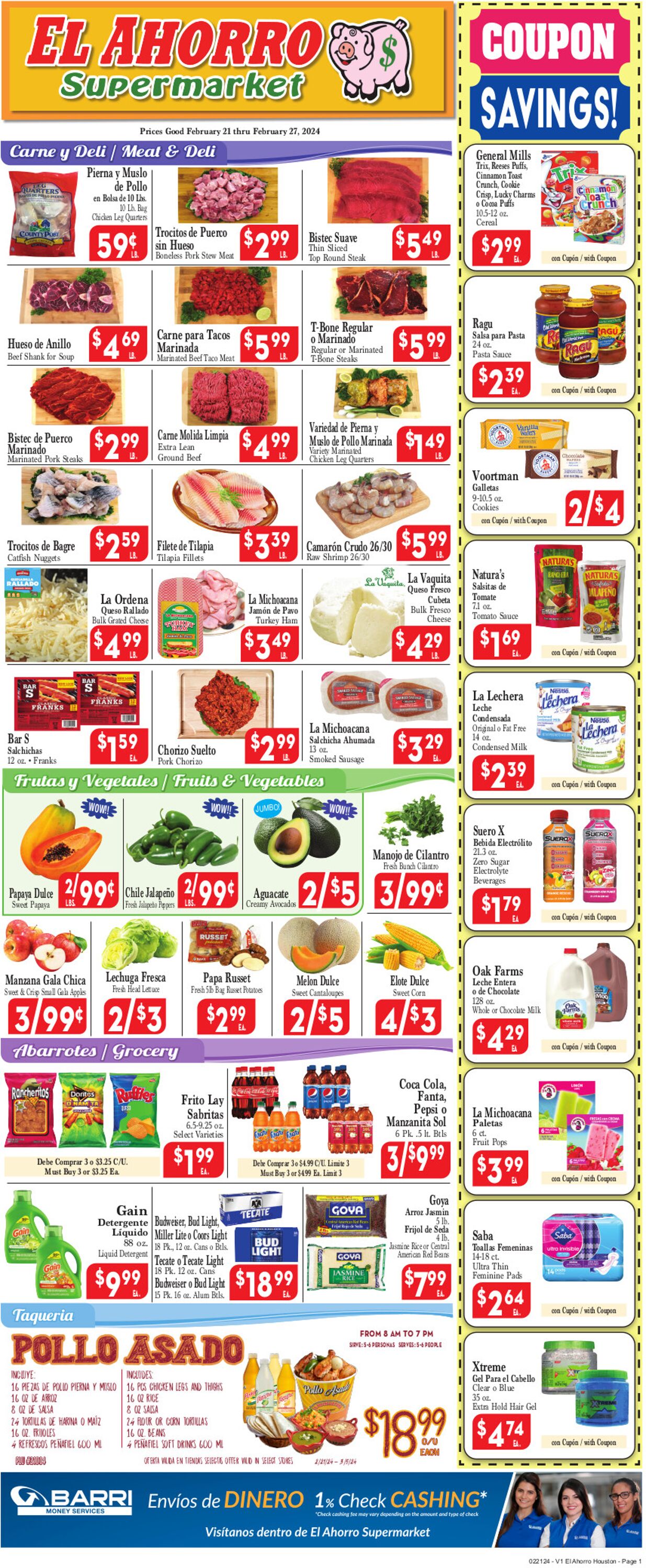 El Ahorro Supermarket Weekly Ad Circular - valid 02/21-02/28/2024