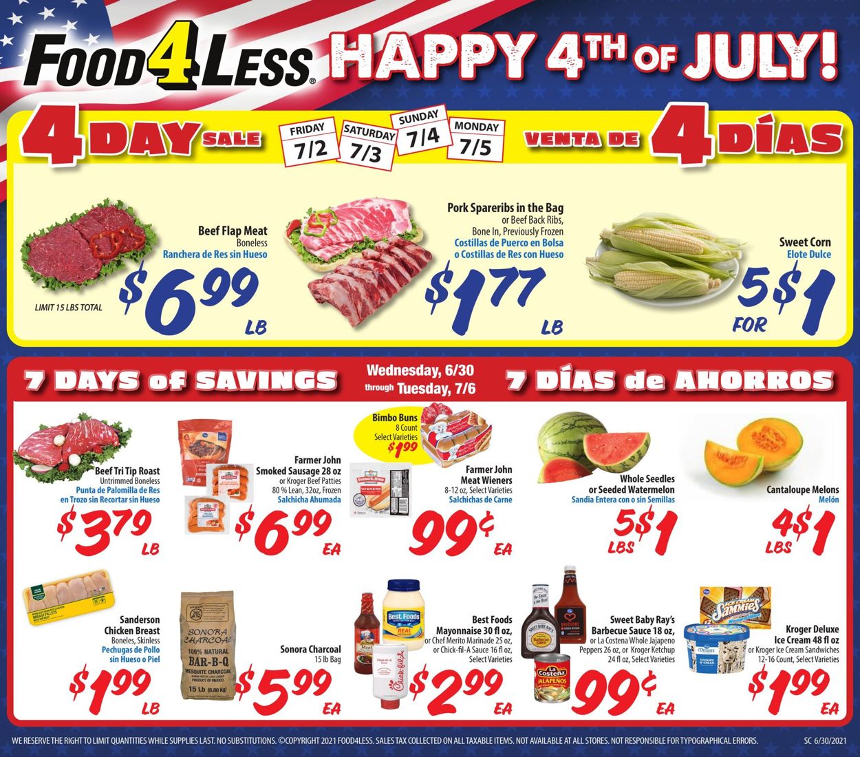 Food 4 Less Weekly Ad Circular - valid 06/30-07/06/2021