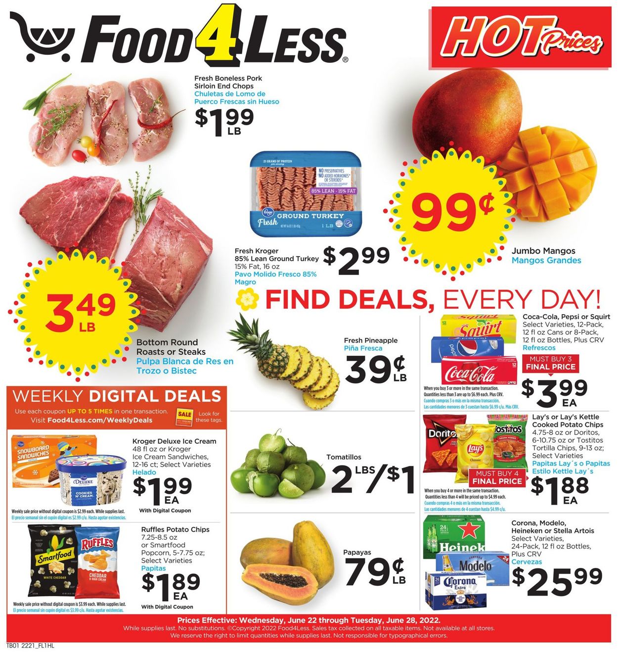 Food 4 Less Weekly Ad Circular - valid 06/22-06/28/2022