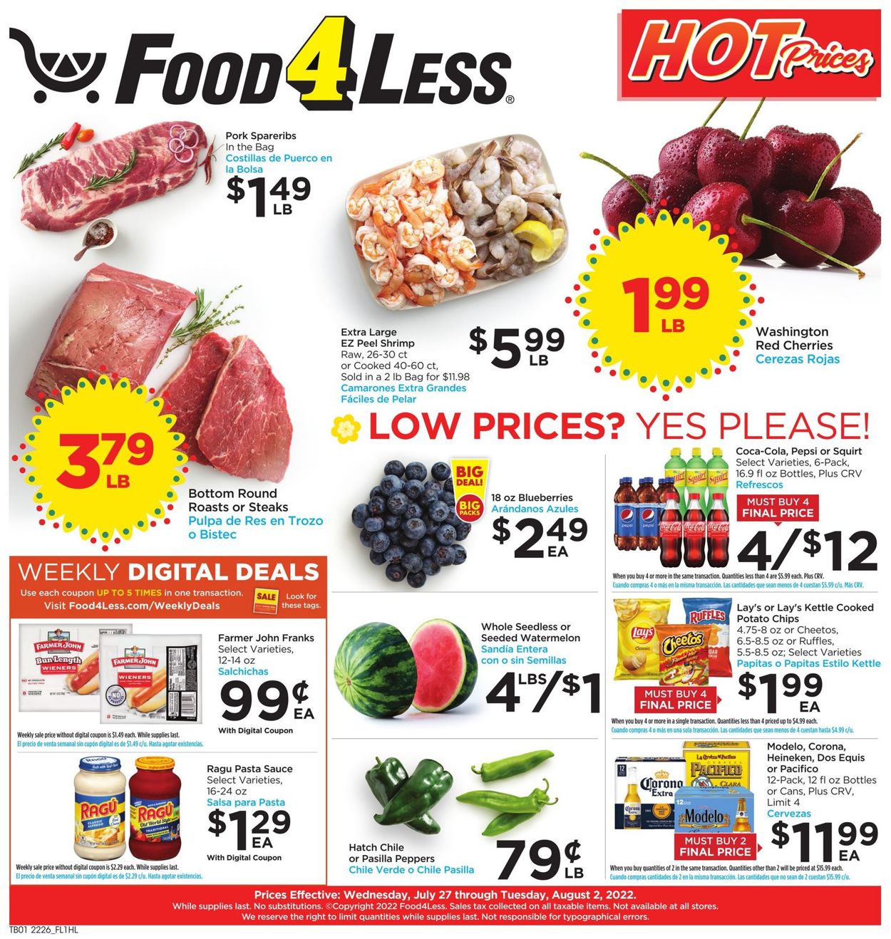 Food 4 Less Weekly Ad Circular - valid 07/27-08/02/2022