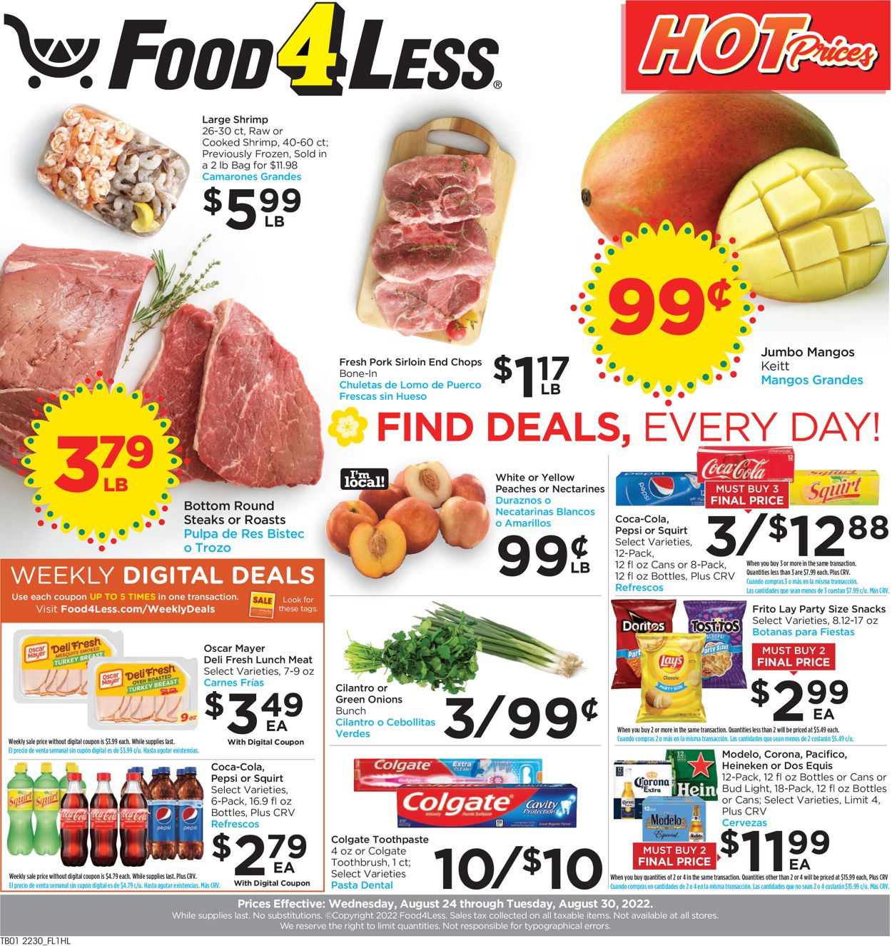 Food 4 Less Weekly Ad Circular - valid 08/24-08/30/2022