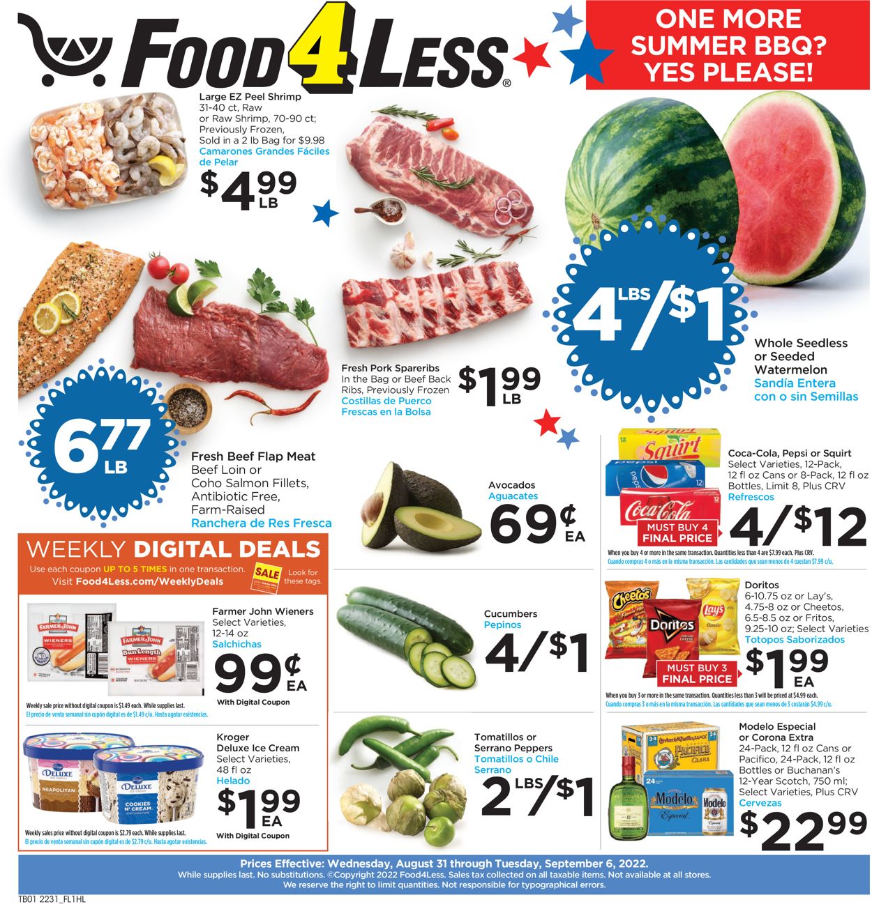 Food 4 Less Weekly Ad Circular - valid 08/31-09/06/2022