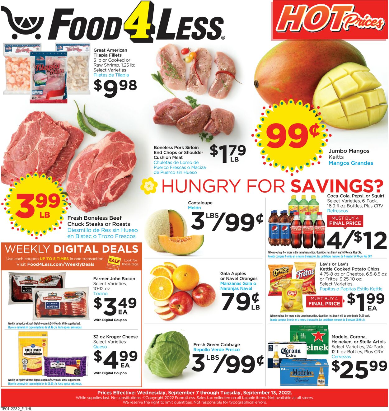 Food 4 Less Weekly Ad Circular - valid 09/07-09/13/2022