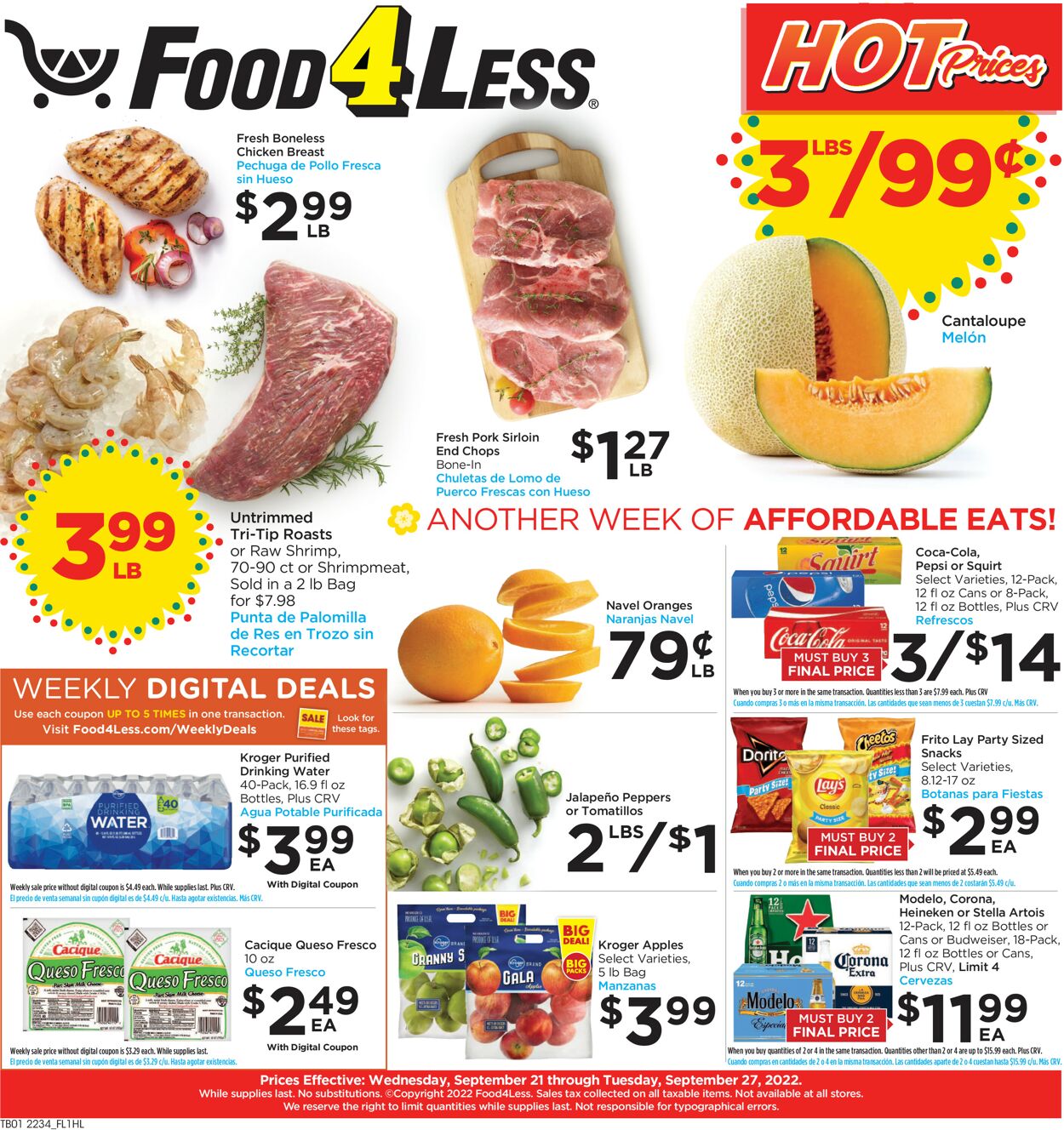 Food 4 Less Weekly Ad Circular - valid 09/21-09/27/2022