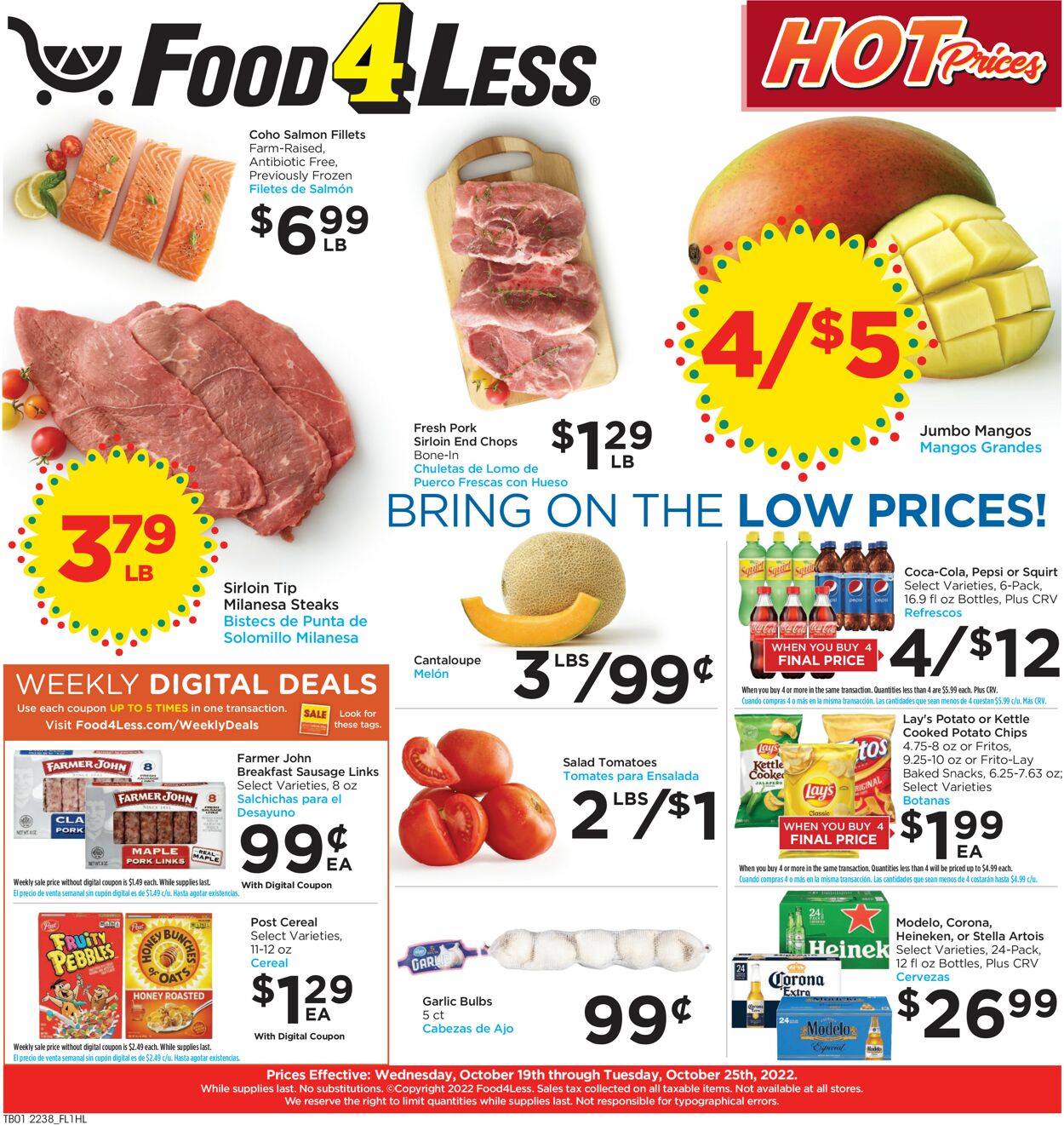 Food 4 Less Weekly Ad Circular - valid 10/19-10/25/2022