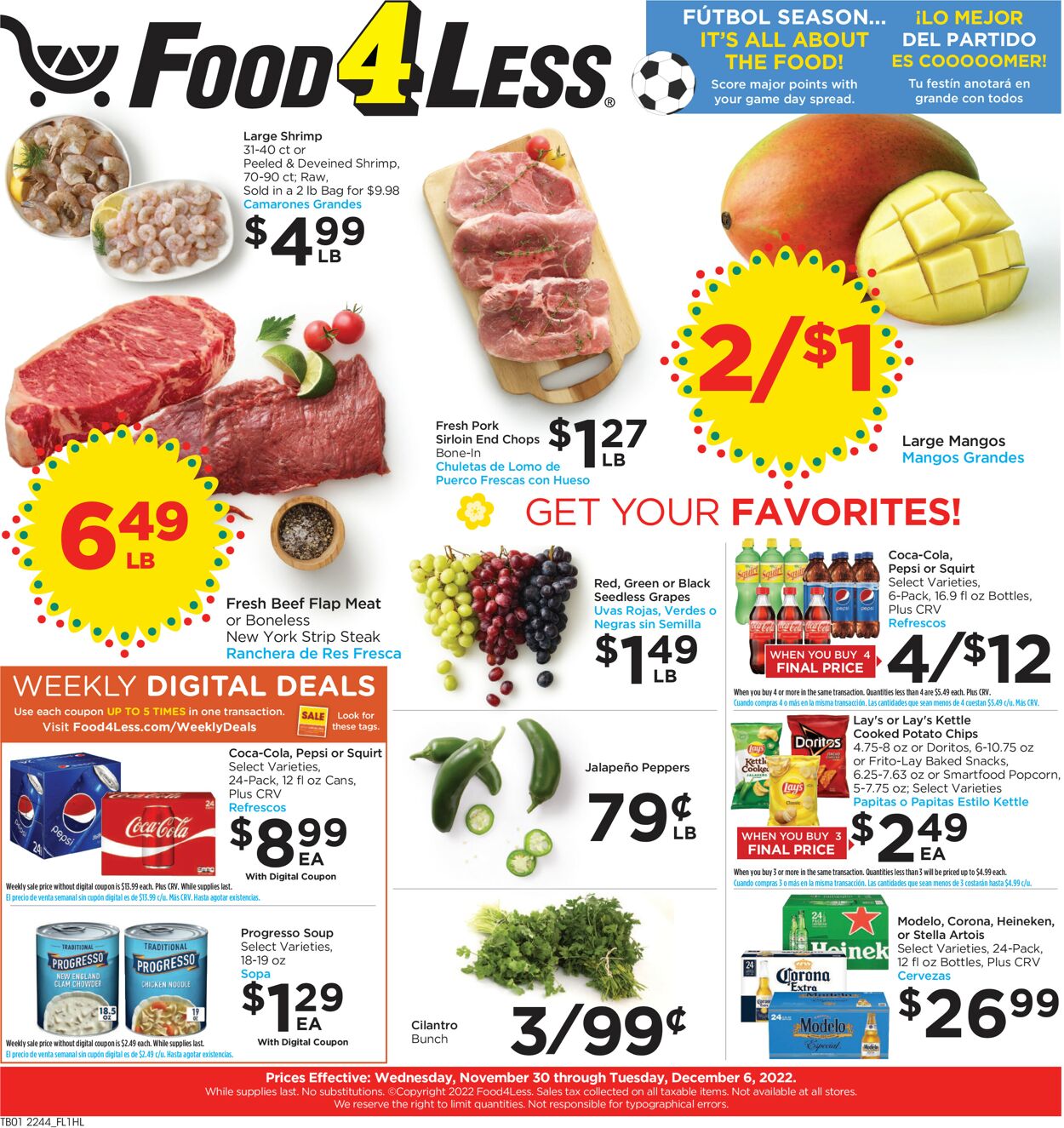 Food 4 Less Weekly Ad Circular - valid 11/30-12/06/2022