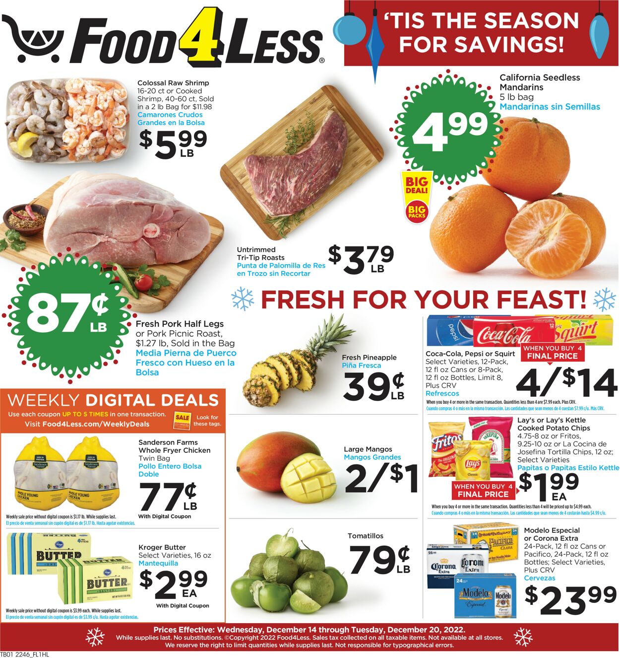 Food 4 Less Weekly Ad Circular - valid 12/14-12/20/2022