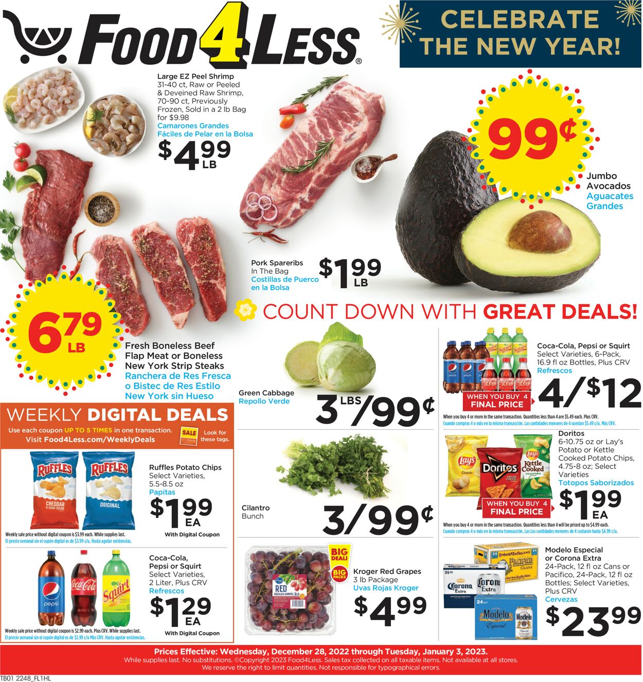 Food 4 Less Weekly Ad Circular - valid 12/28-01/03/2023
