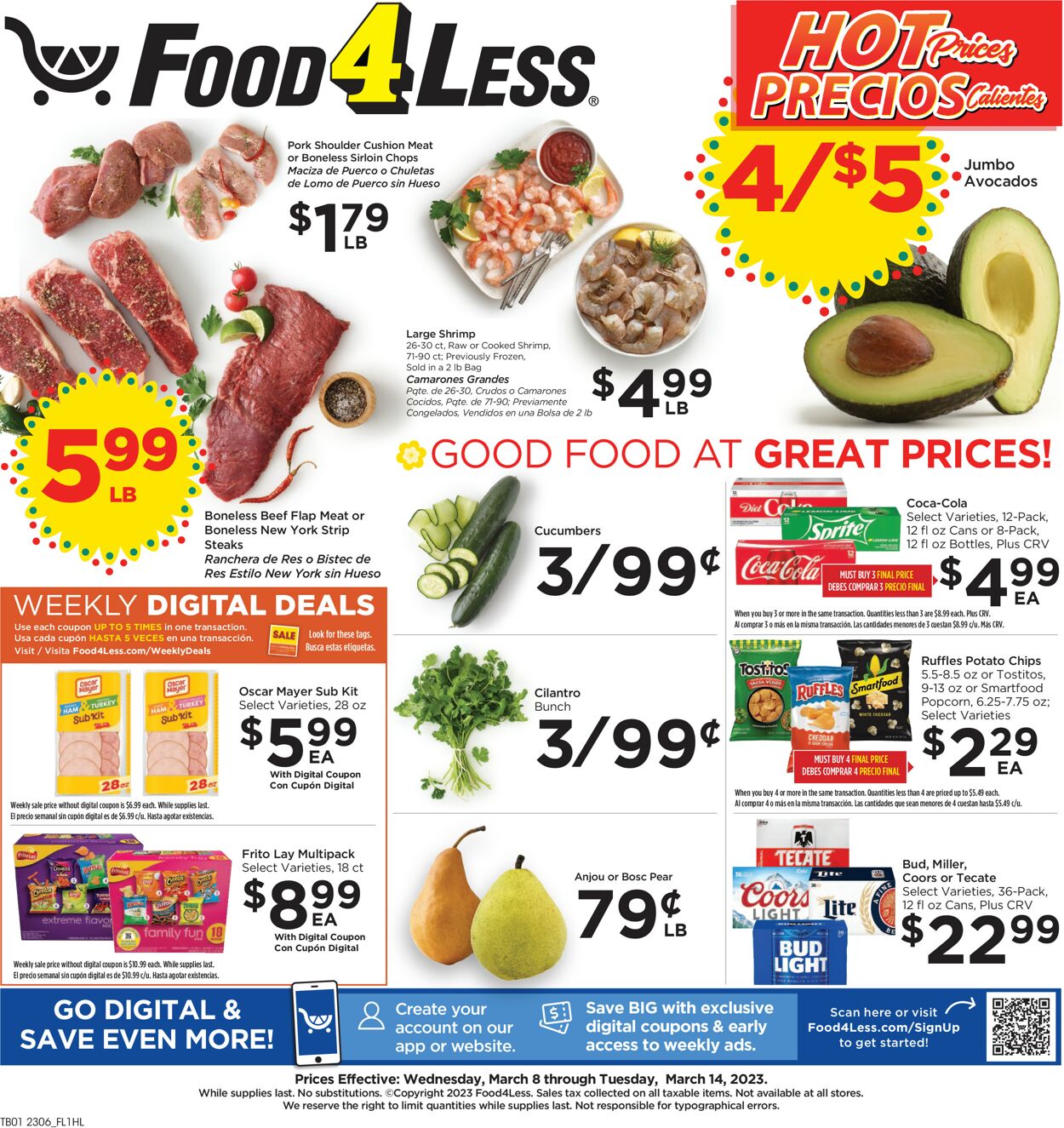 Food 4 Less Weekly Ad Circular - valid 03/08-03/14/2023