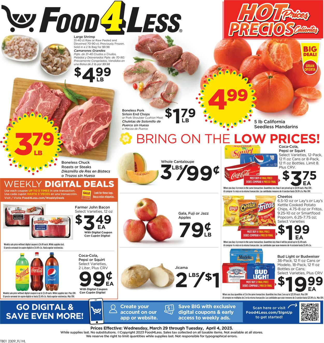 Food 4 Less Weekly Ad Circular - valid 03/29-04/04/2023