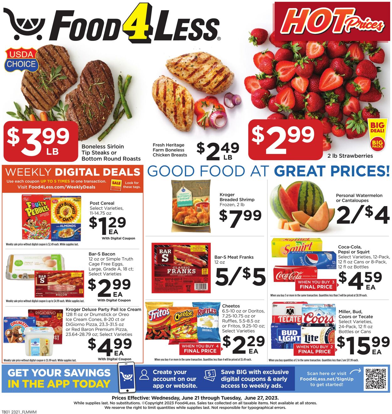 Food 4 Less Weekly Ad Circular - valid 06/21-06/27/2023