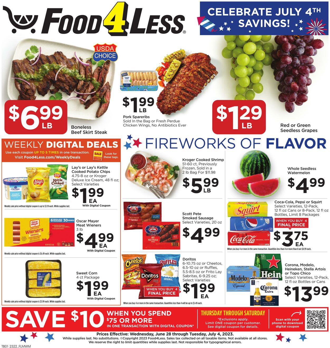Food 4 Less Weekly Ad Circular - valid 06/28-07/04/2023