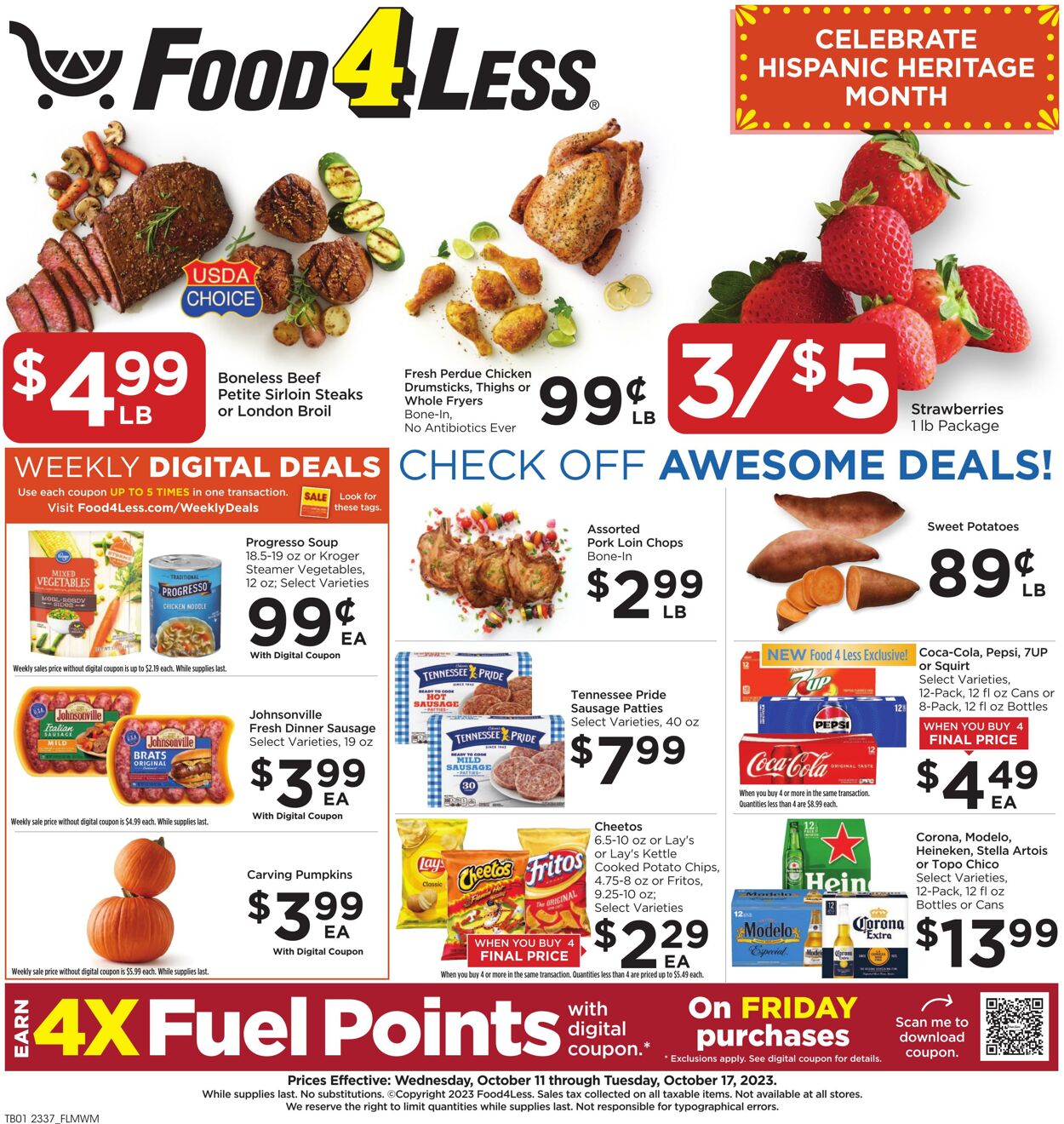 Food 4 Less Weekly Ad Circular - valid 10/11-10/17/2023