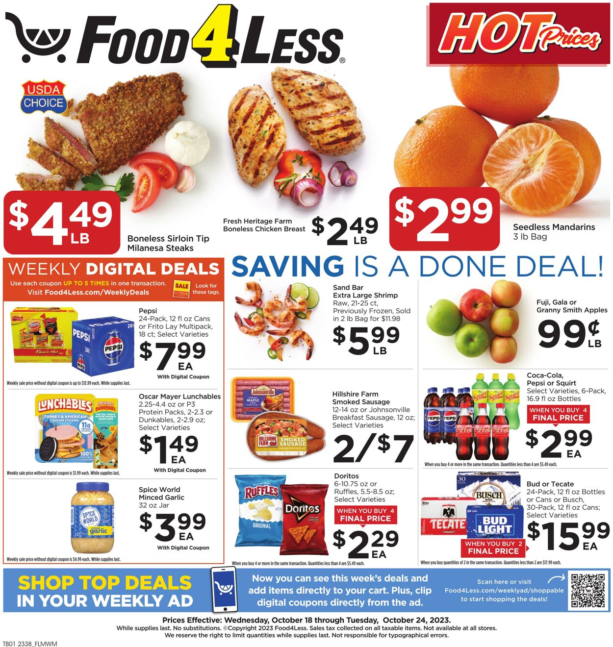 Food 4 Less Weekly Ad Circular - valid 10/18-10/24/2023