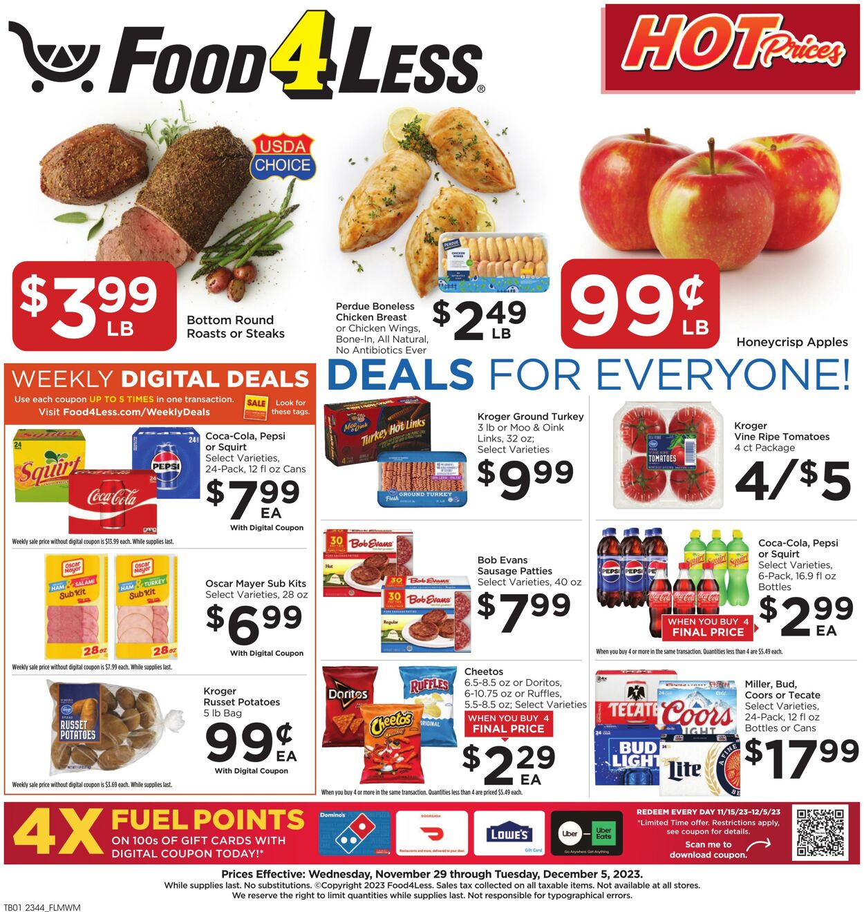 Food 4 Less Weekly Ad Circular - valid 11/29-12/05/2023