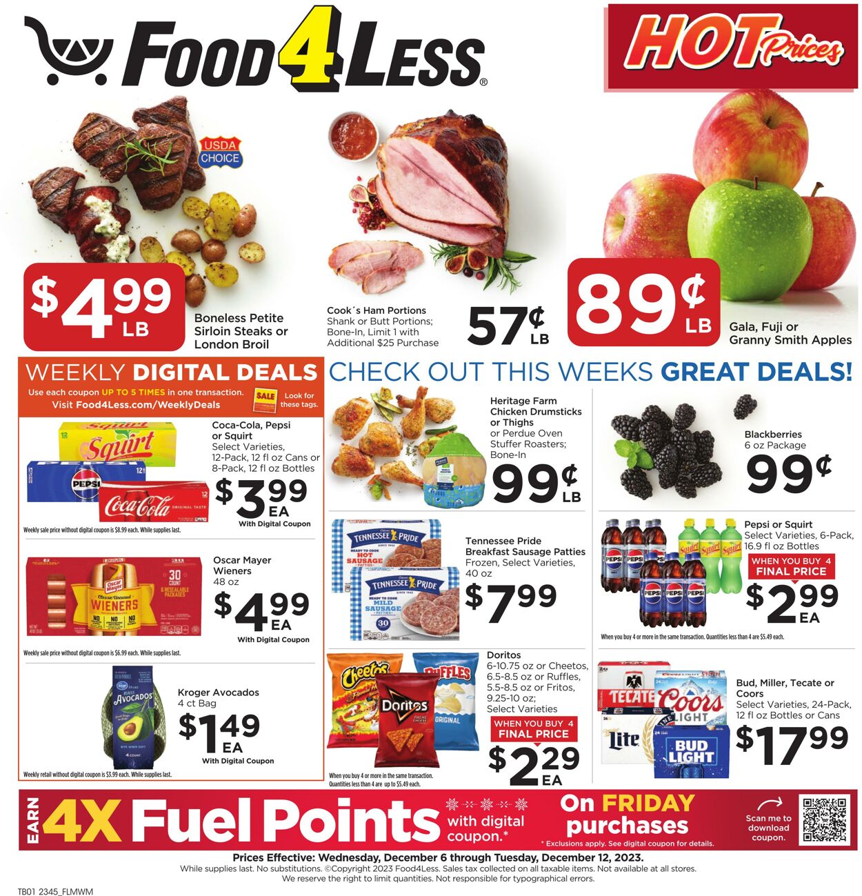 Food 4 Less Weekly Ad Circular - valid 12/06-12/12/2023