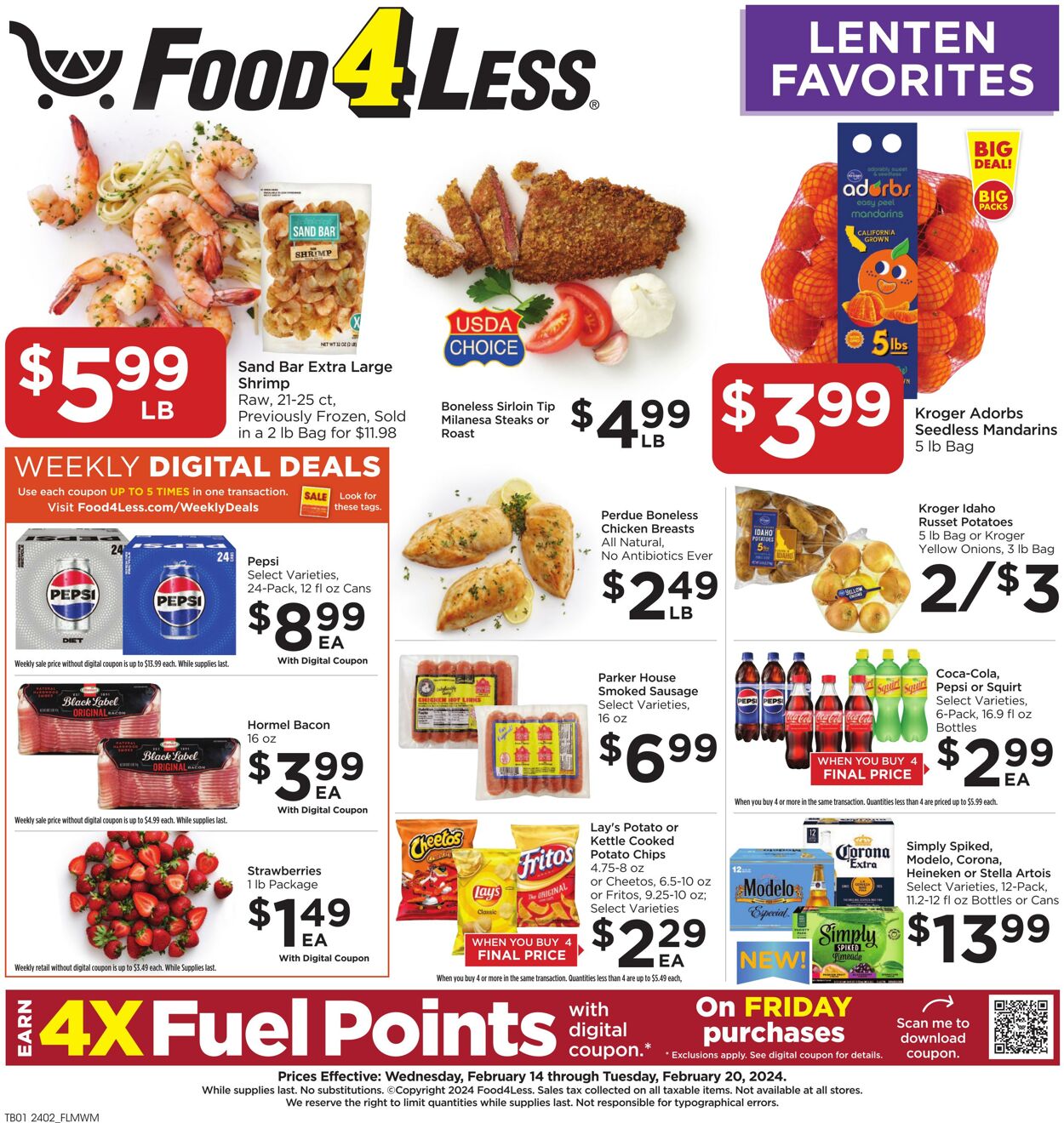 Food 4 Less Weekly Ad Circular - valid 02/14-02/20/2024