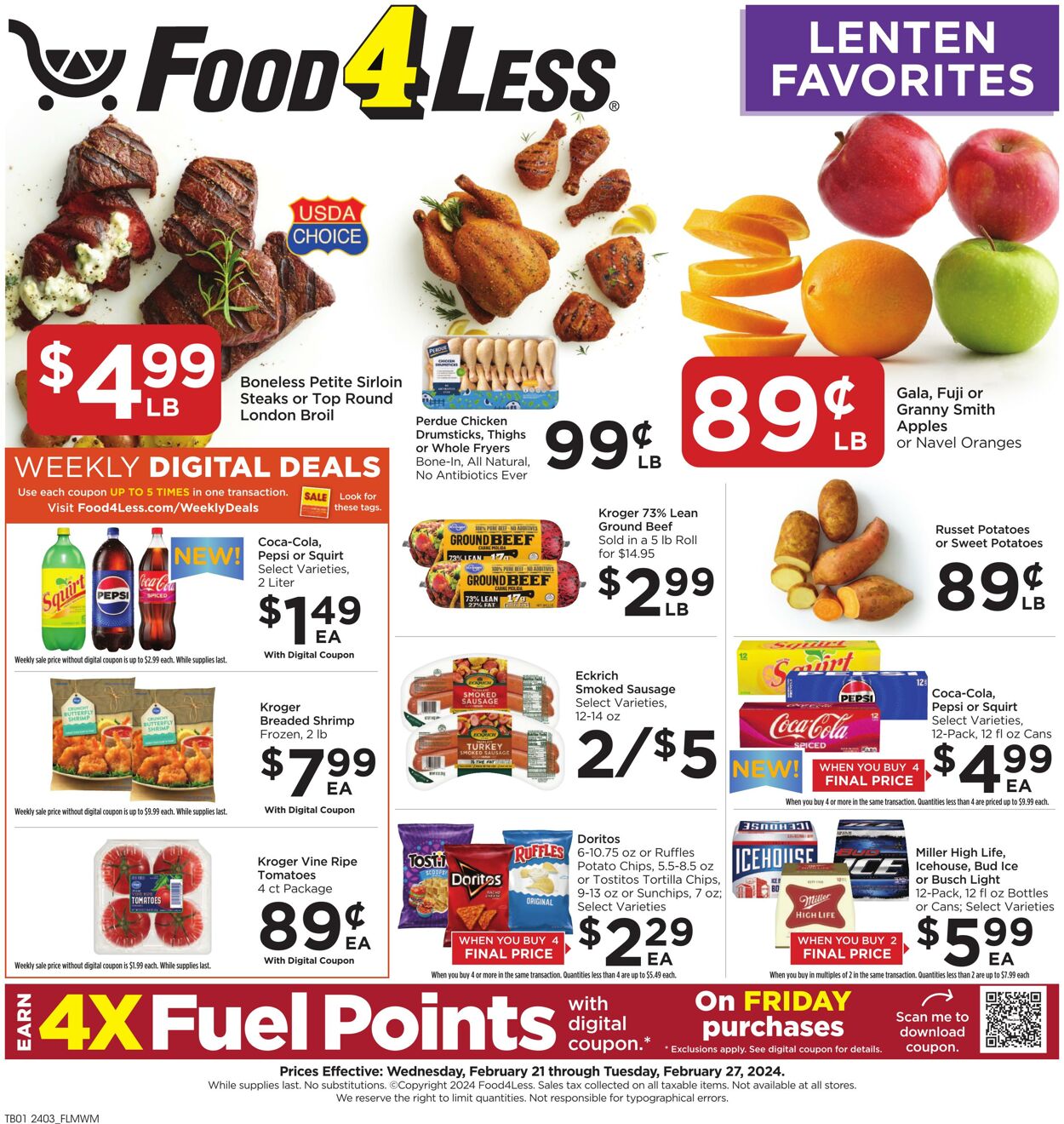 Food 4 Less Weekly Ad Circular - valid 02/21-02/27/2024