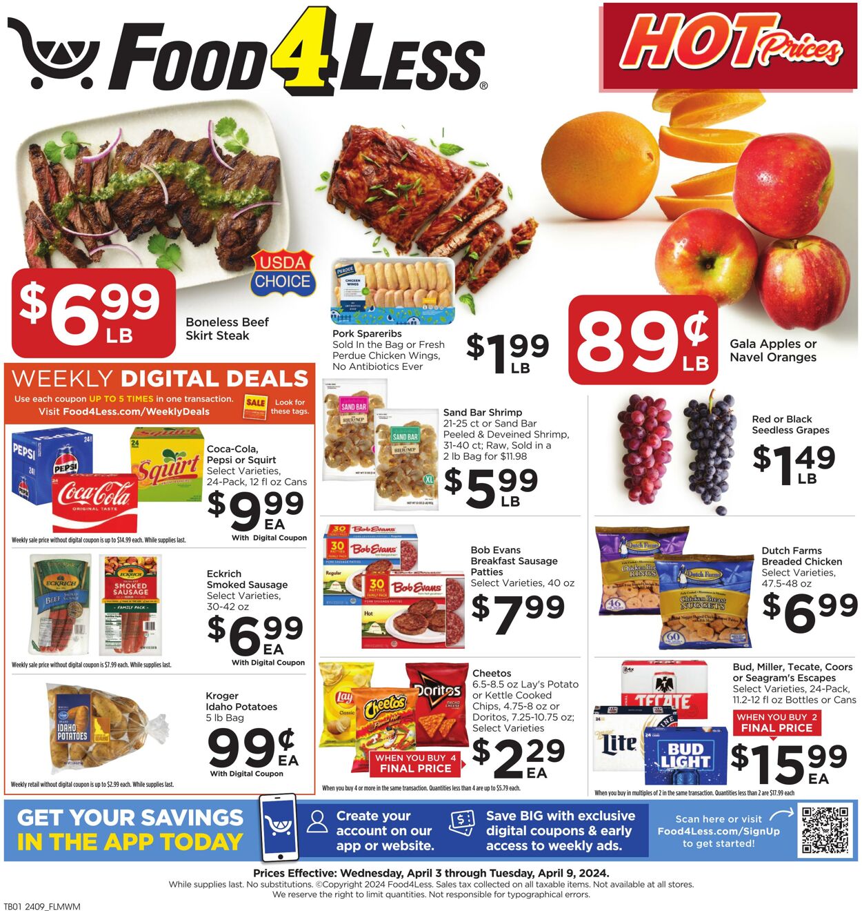 Food 4 Less Weekly Ad Circular - valid 04/03-04/09/2024