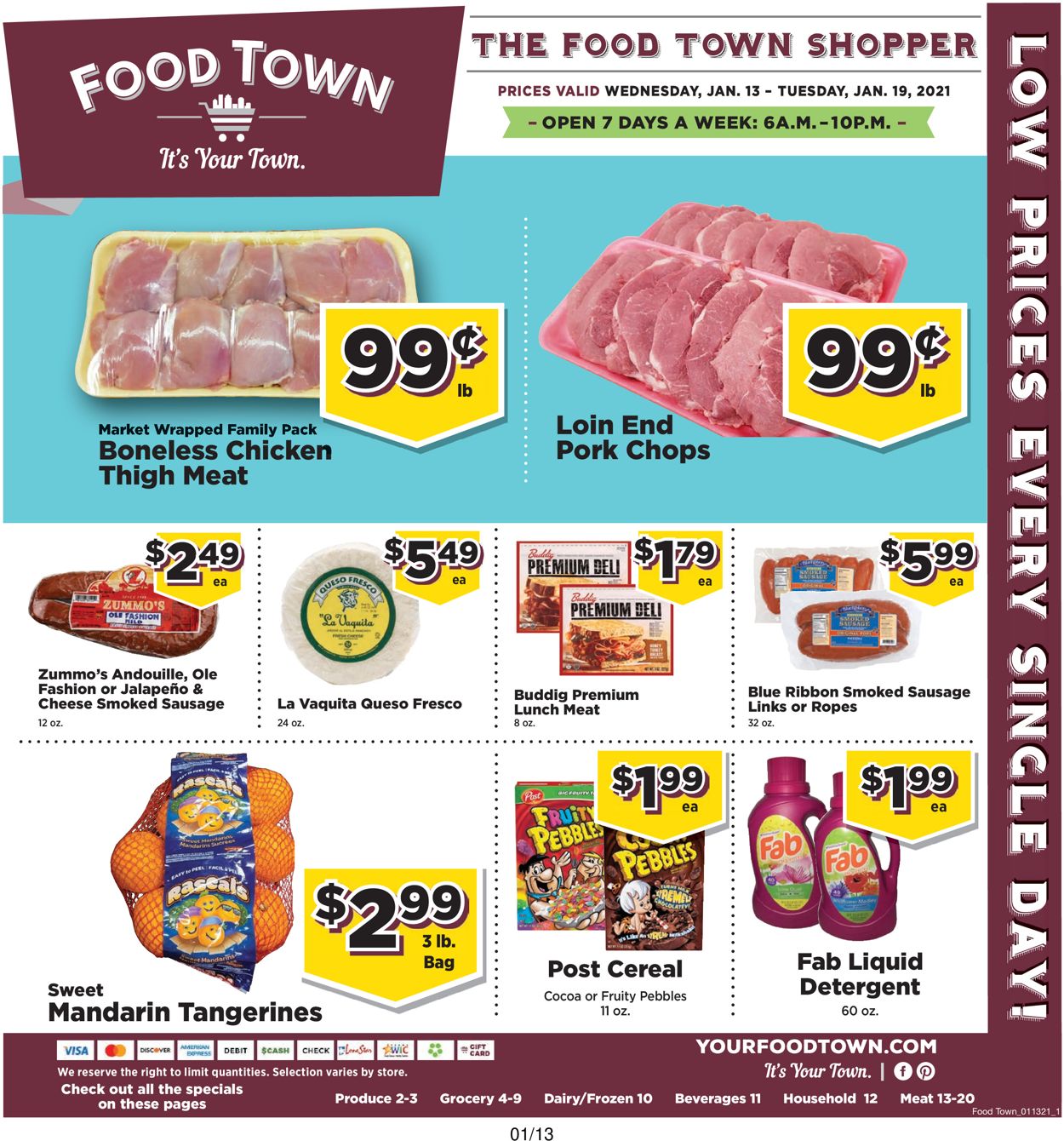 Food Town Weekly Ad Circular - valid 01/13-01/19/2021
