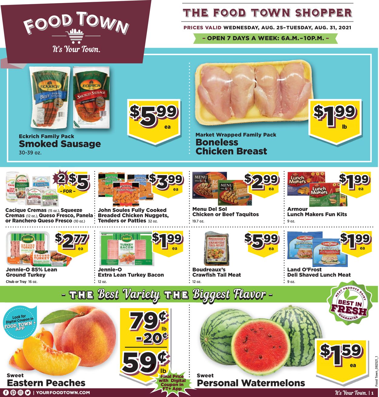 Food Town Weekly Ad Circular - valid 08/25-08/31/2020