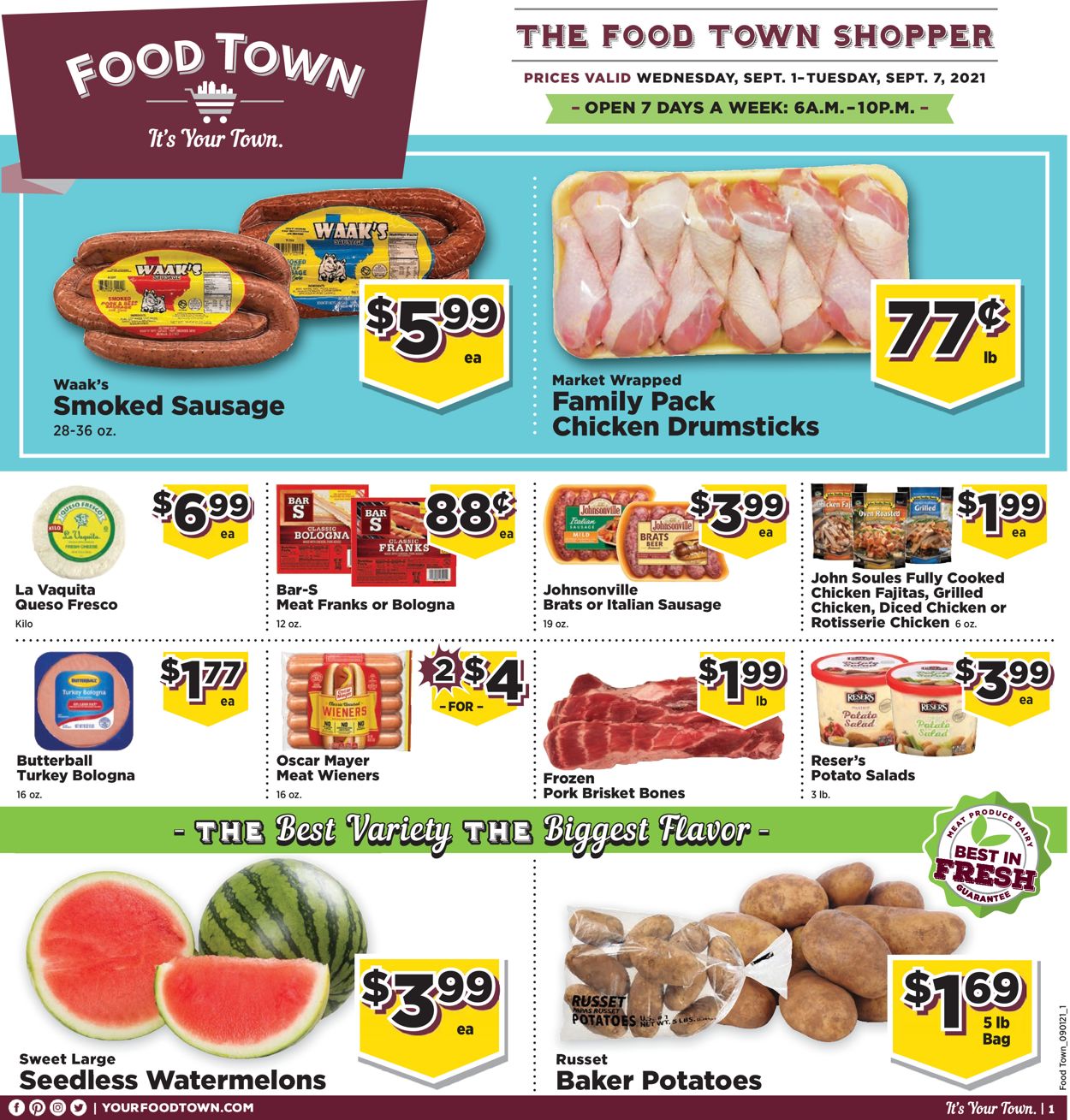 Food Town Weekly Ad Circular - valid 09/01-09/07/2020