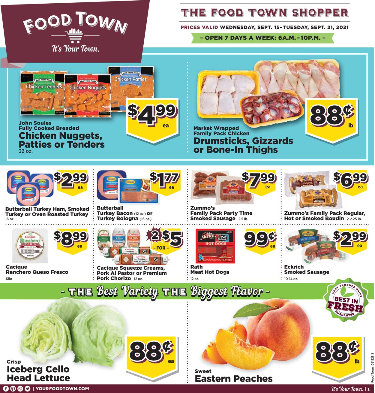 Food Town Weekly Ad Circular - valid 09/15-09/21/2021