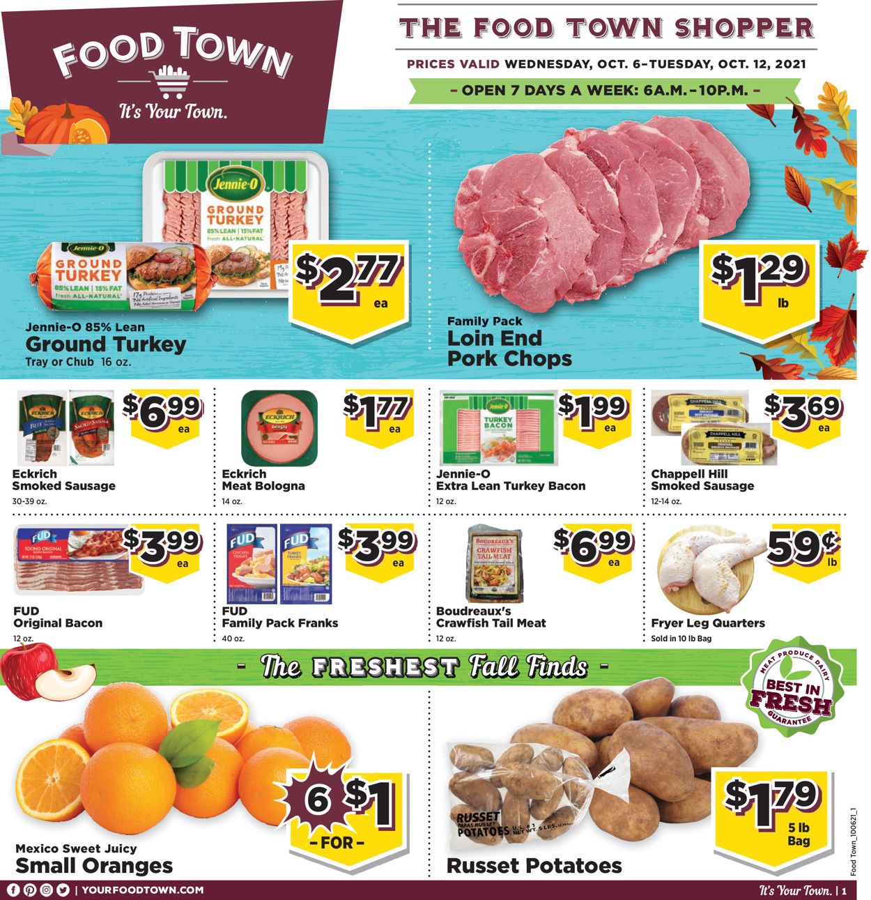 Food Town Weekly Ad Circular - valid 10/06-10/12/2021