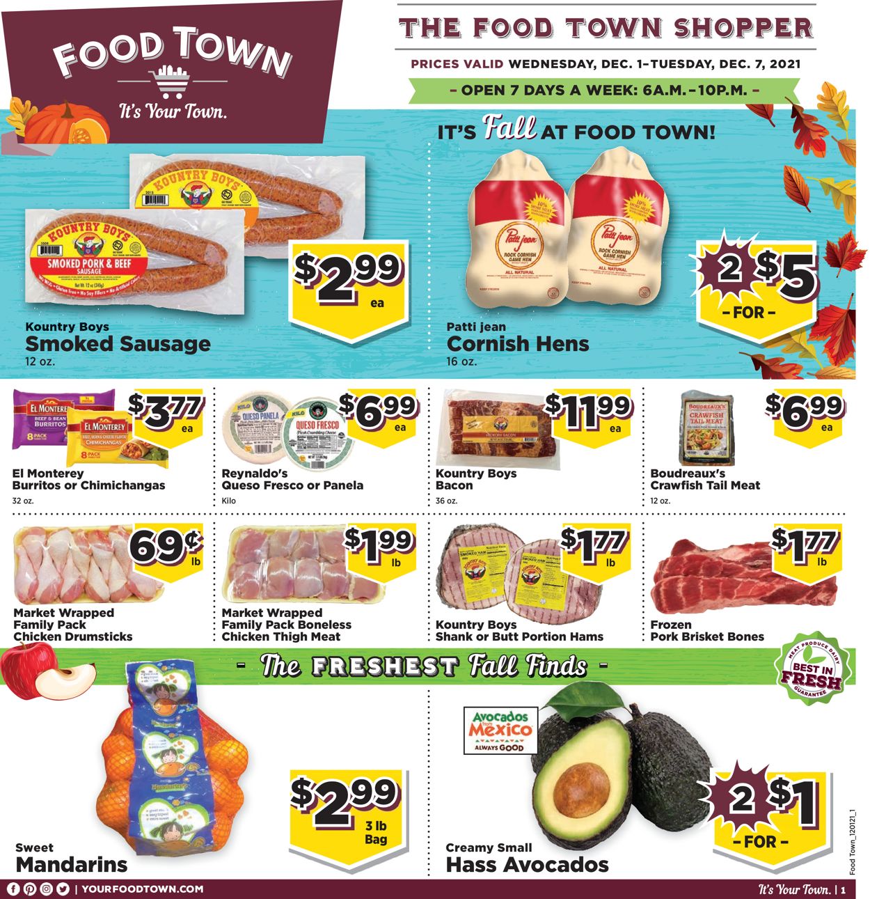 Food Town Weekly Ad Circular - valid 12/01-12/07/2021