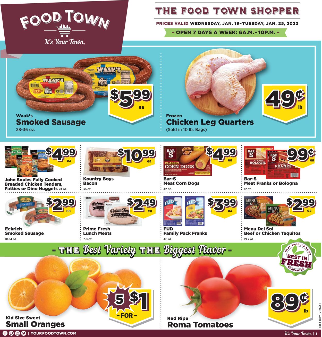 Food Town Weekly Ad Circular - valid 01/19-01/25/2022