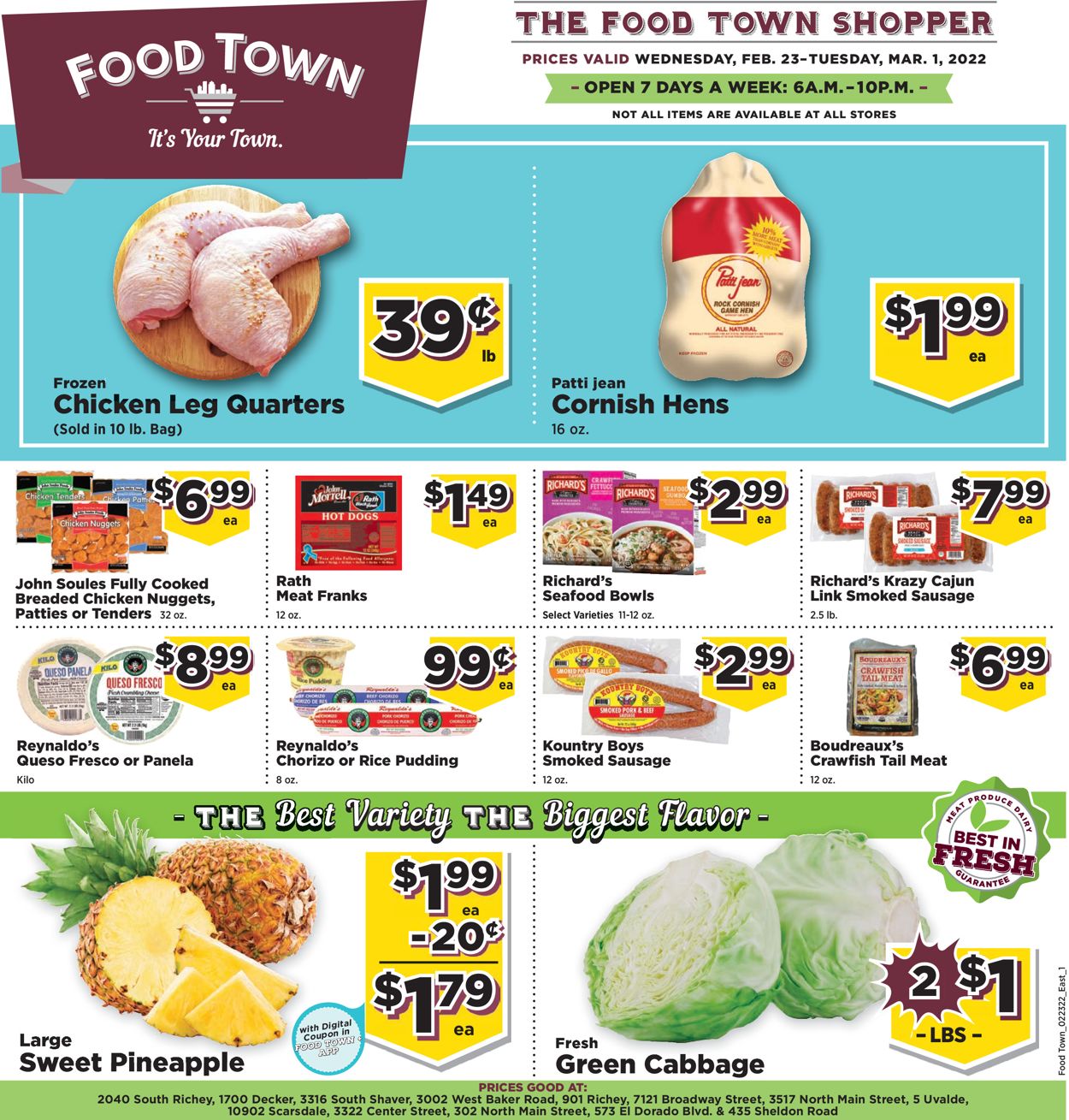 Food Town Weekly Ad Circular - valid 02/23-03/01/2022