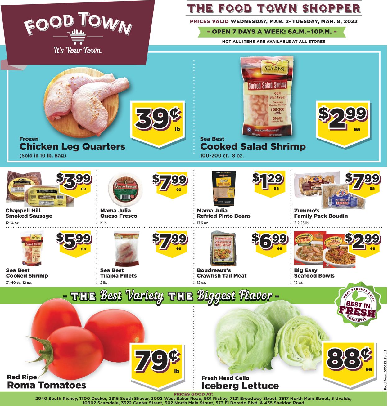 Food Town Weekly Ad Circular - valid 03/02-03/08/2022