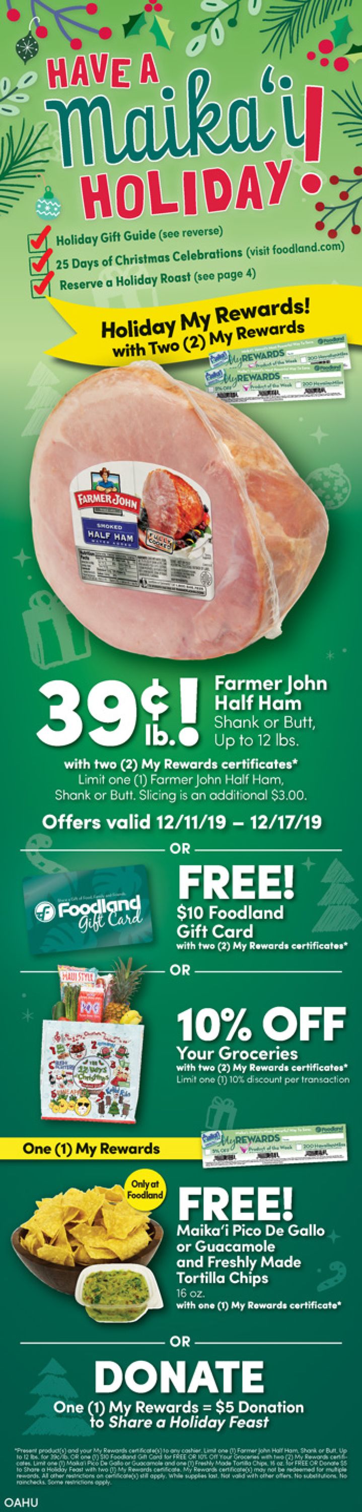 Foodland - Holiday Ad 2019 Weekly Ad Circular - valid 12/11-12/17/2019