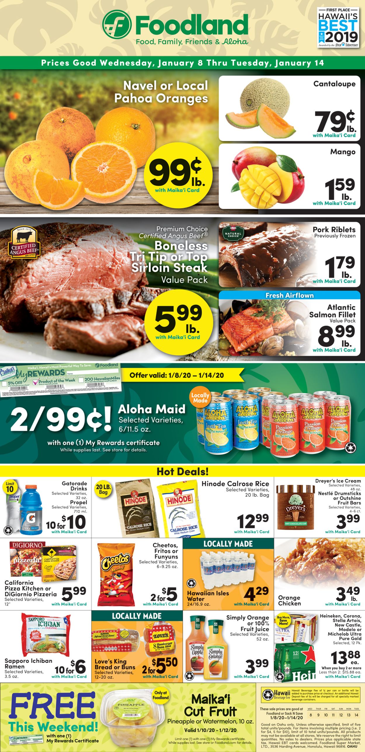 Foodland Weekly Ad Circular - valid 01/08-01/14/2020