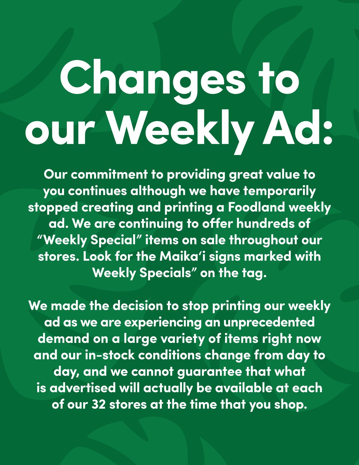 Foodland Weekly Ad Circular - valid 03/25-04/28/2020
