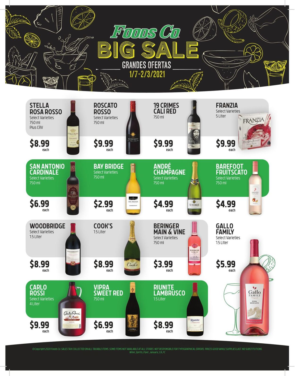 Foods Co. Wine & Spirits Ad 2021 Weekly Ad Circular - valid 01/07-02/03/2021
