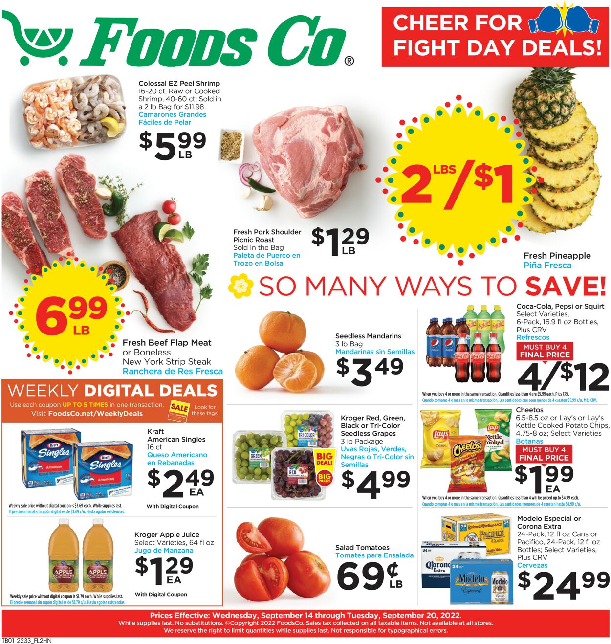 Foods Co. Weekly Ad Circular - valid 09/14-09/20/2022