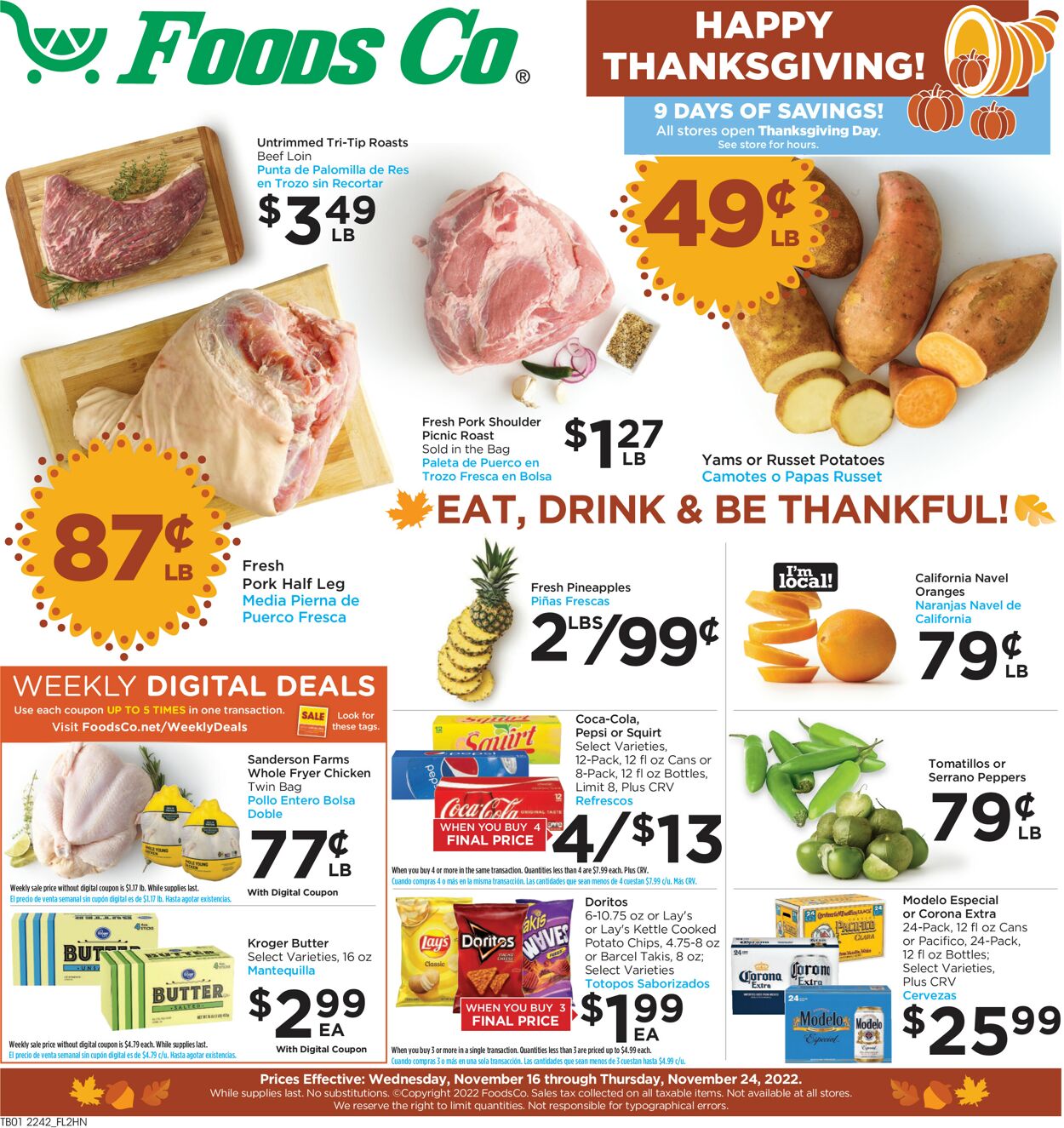 Foods Co. Weekly Ad Circular - valid 11/16-11/24/2022
