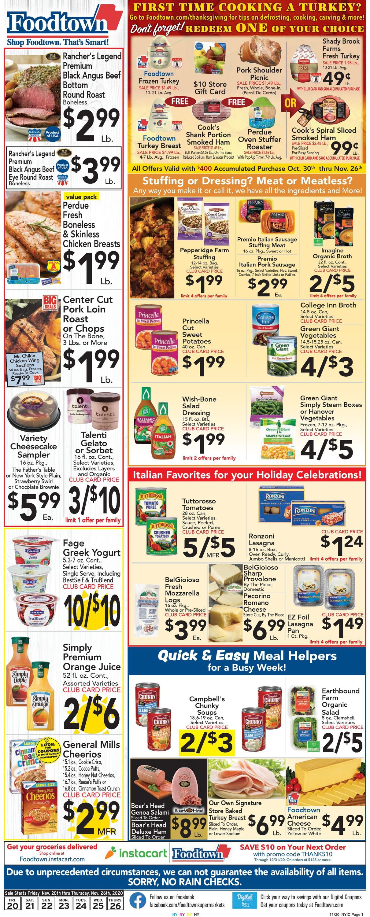 Foodtown - Thanksgiving Ad 2020 Weekly Ad Circular - valid 11/20-11/26/2020 (Page 3)