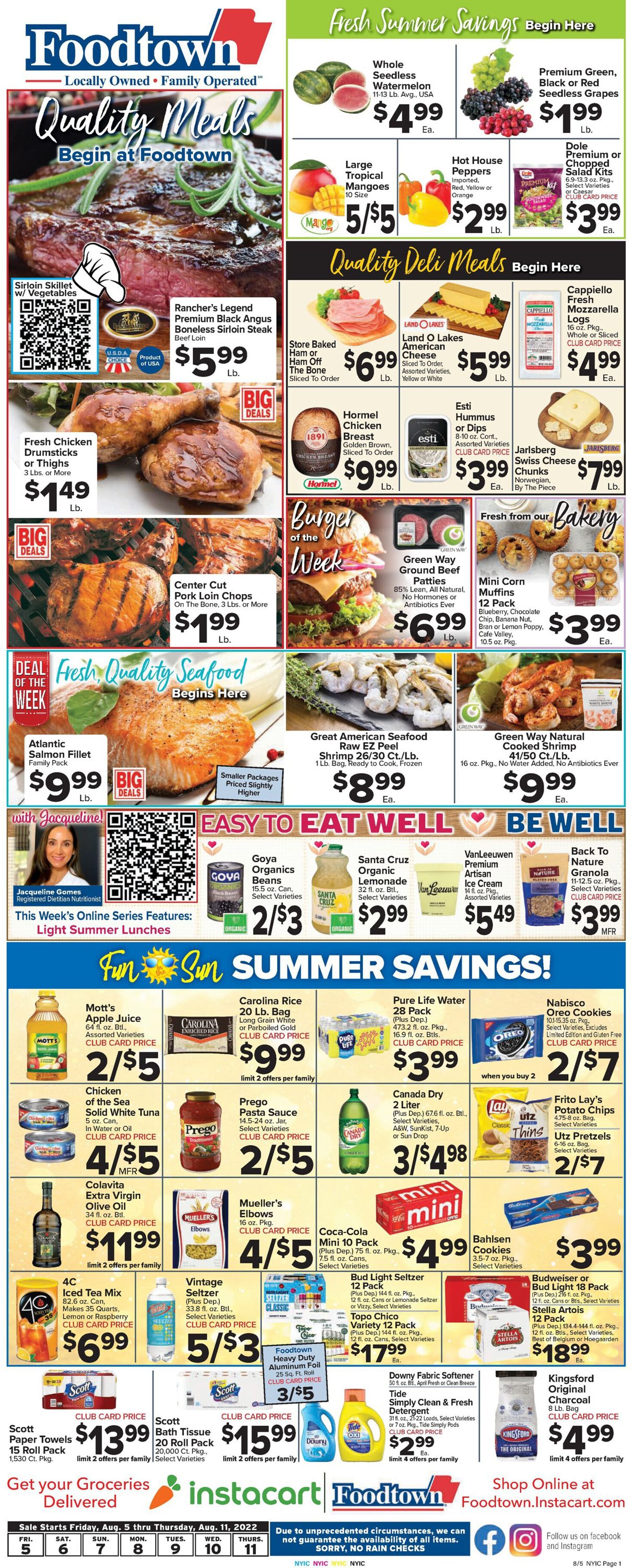Foodtown Weekly Ad Circular - valid 08/05-08/11/2022