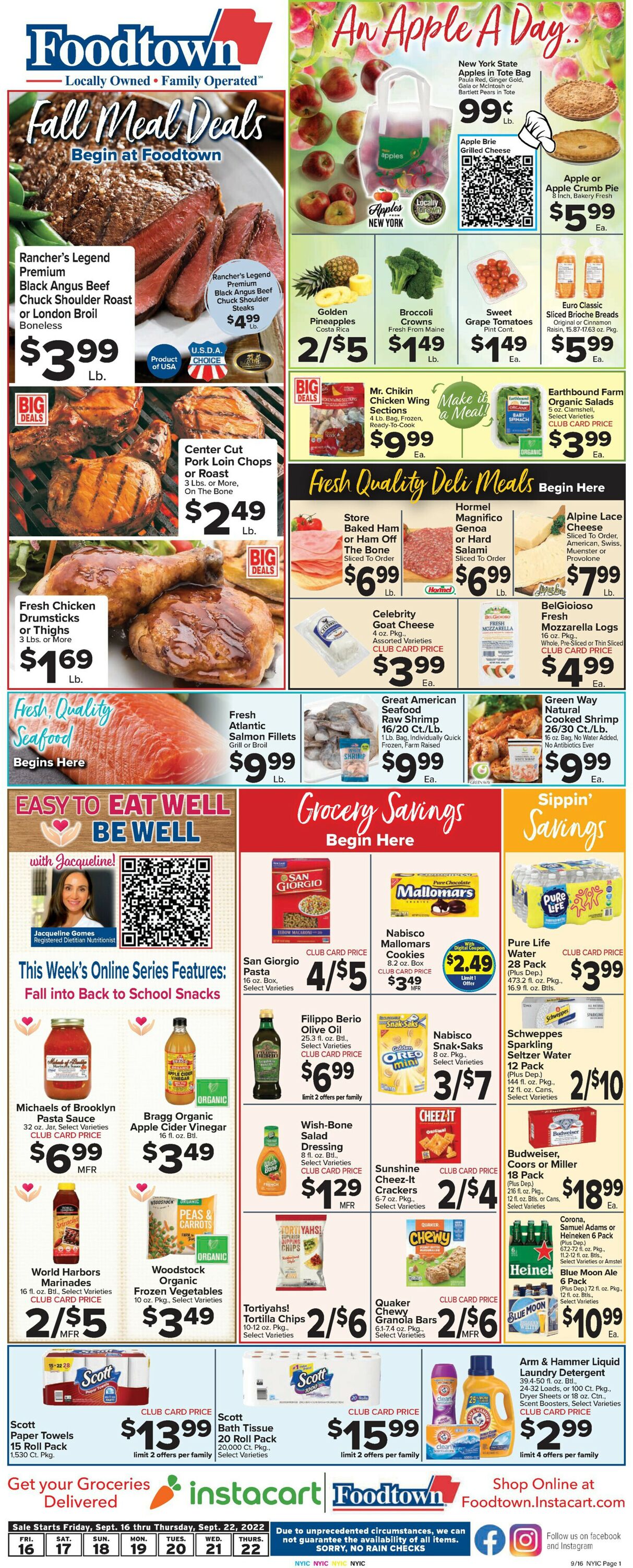 Foodtown Weekly Ad Circular - valid 09/16-09/22/2022