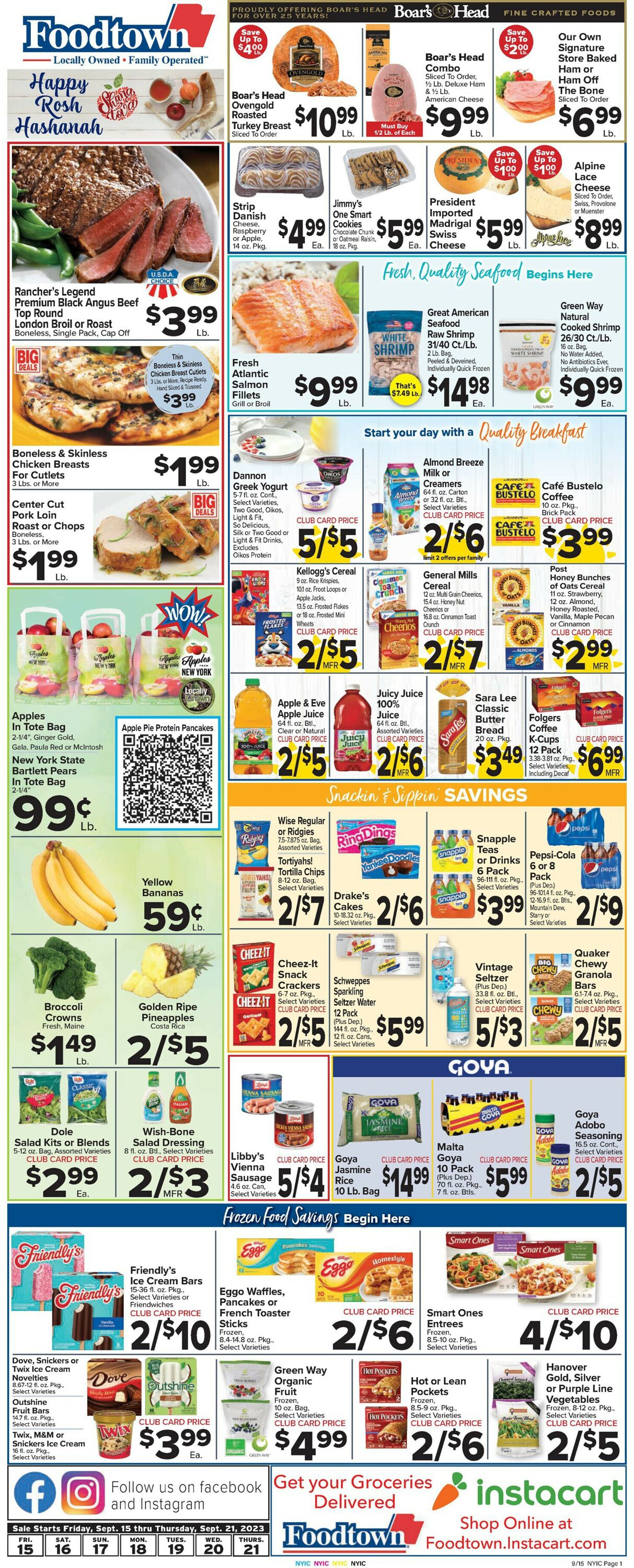 Foodtown Weekly Ad Circular - valid 09/15-09/21/2023