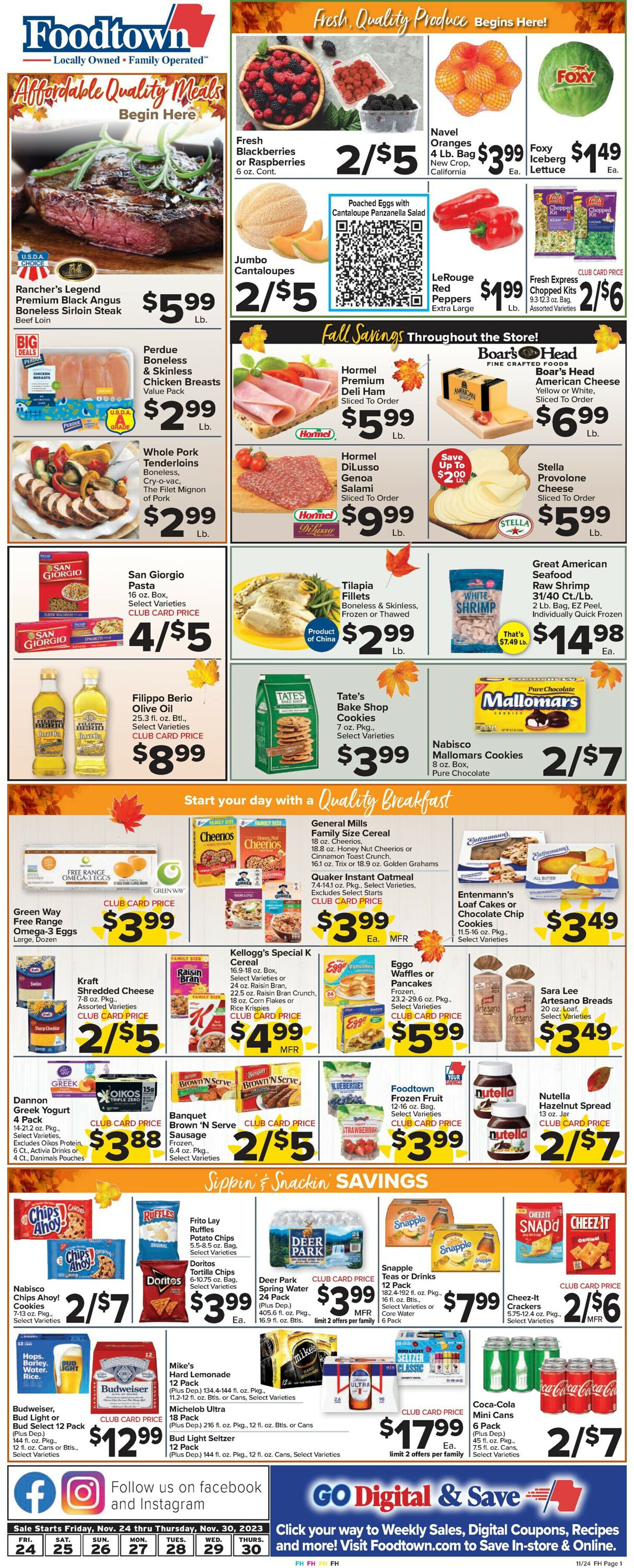 Foodtown Weekly Ad Circular - valid 11/24-11/30/2023