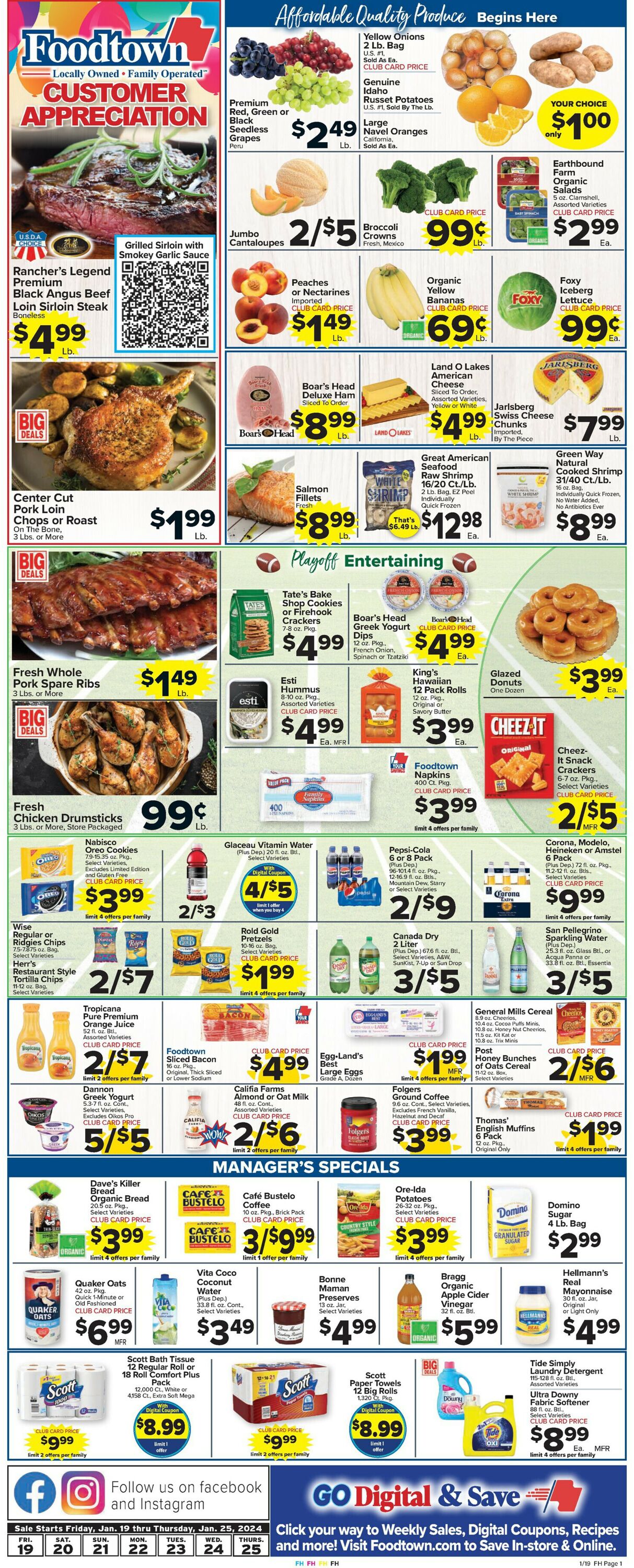 Foodtown Weekly Ad Circular - valid 01/19-01/25/2024