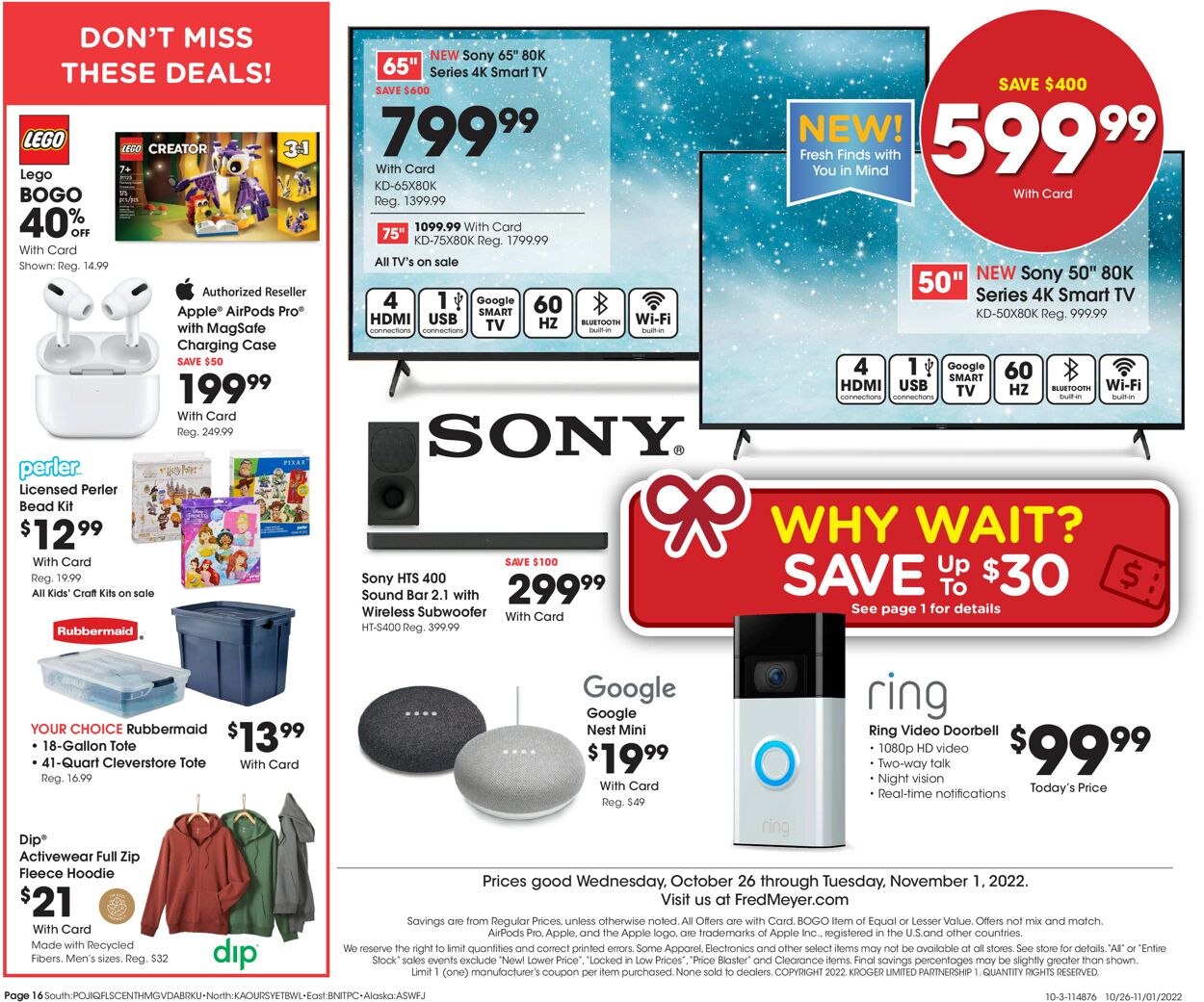 Fred Meyer Weekly Ad Circular - valid 10/26-11/01/2022 (Page 16)
