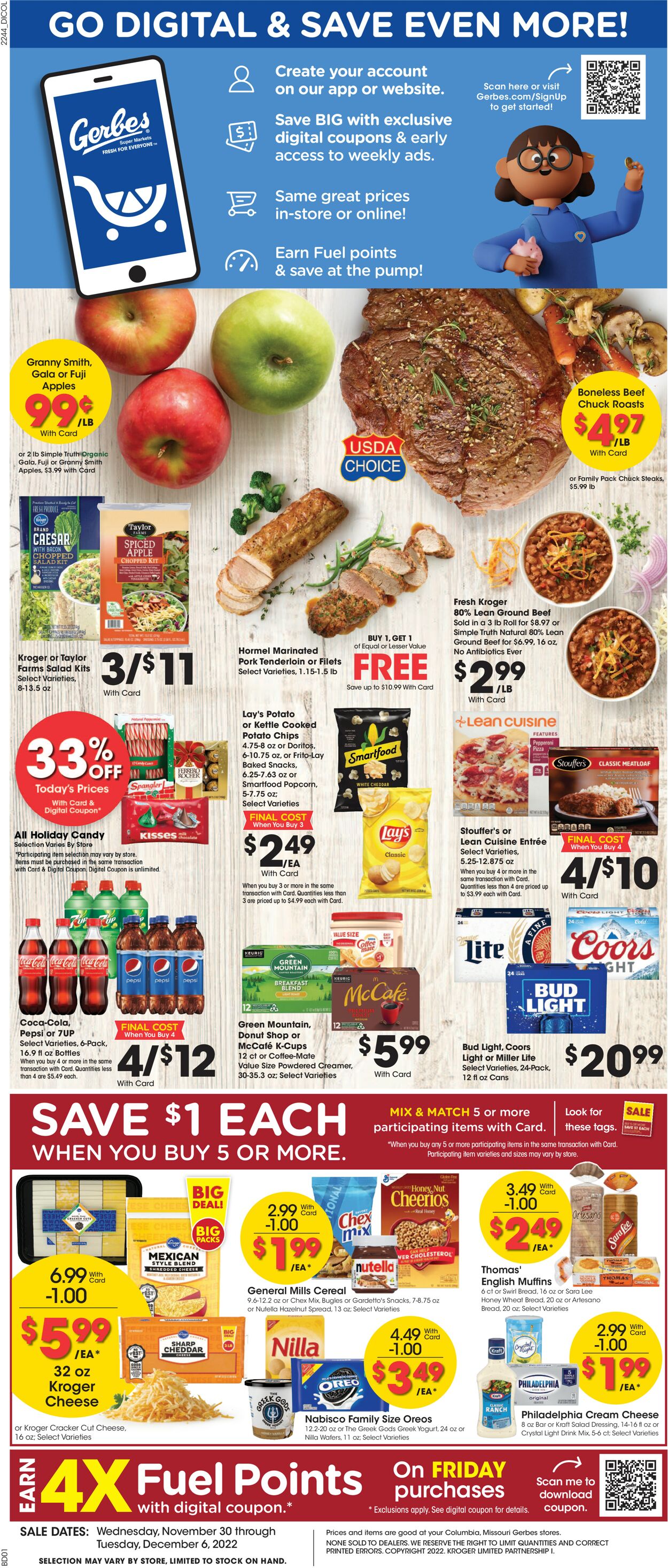 Gerbes Super Markets Weekly Ad Circular - valid 11/30-12/06/2022